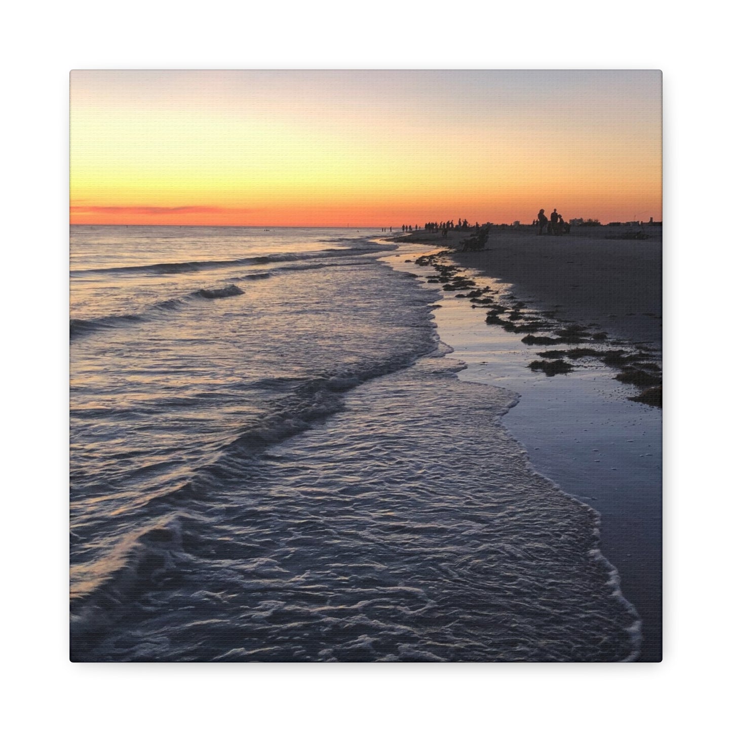 Sunset Beach Canvas Print — Coastal Wall Art for Living Room & Bedroom