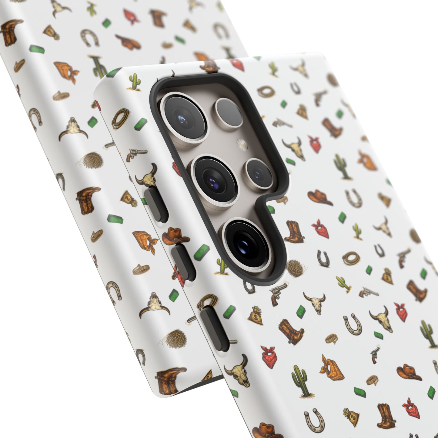 Western Pattern Phone Case — Cowboy Boots, Hats, Horseshoes & Cactus Tough Case