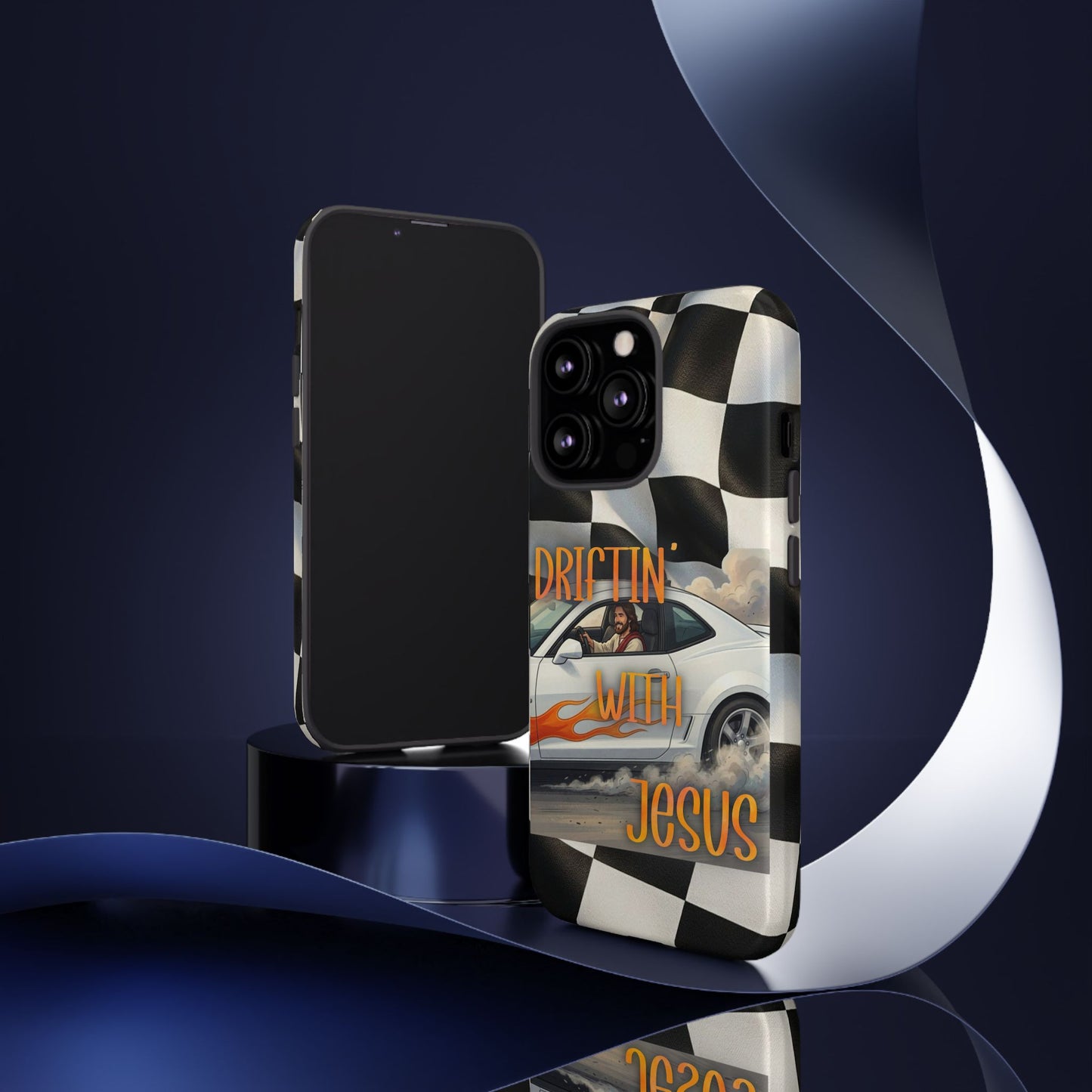 Phone Case — "Driftin' with Jesus" Racing Flag Design- iPhone