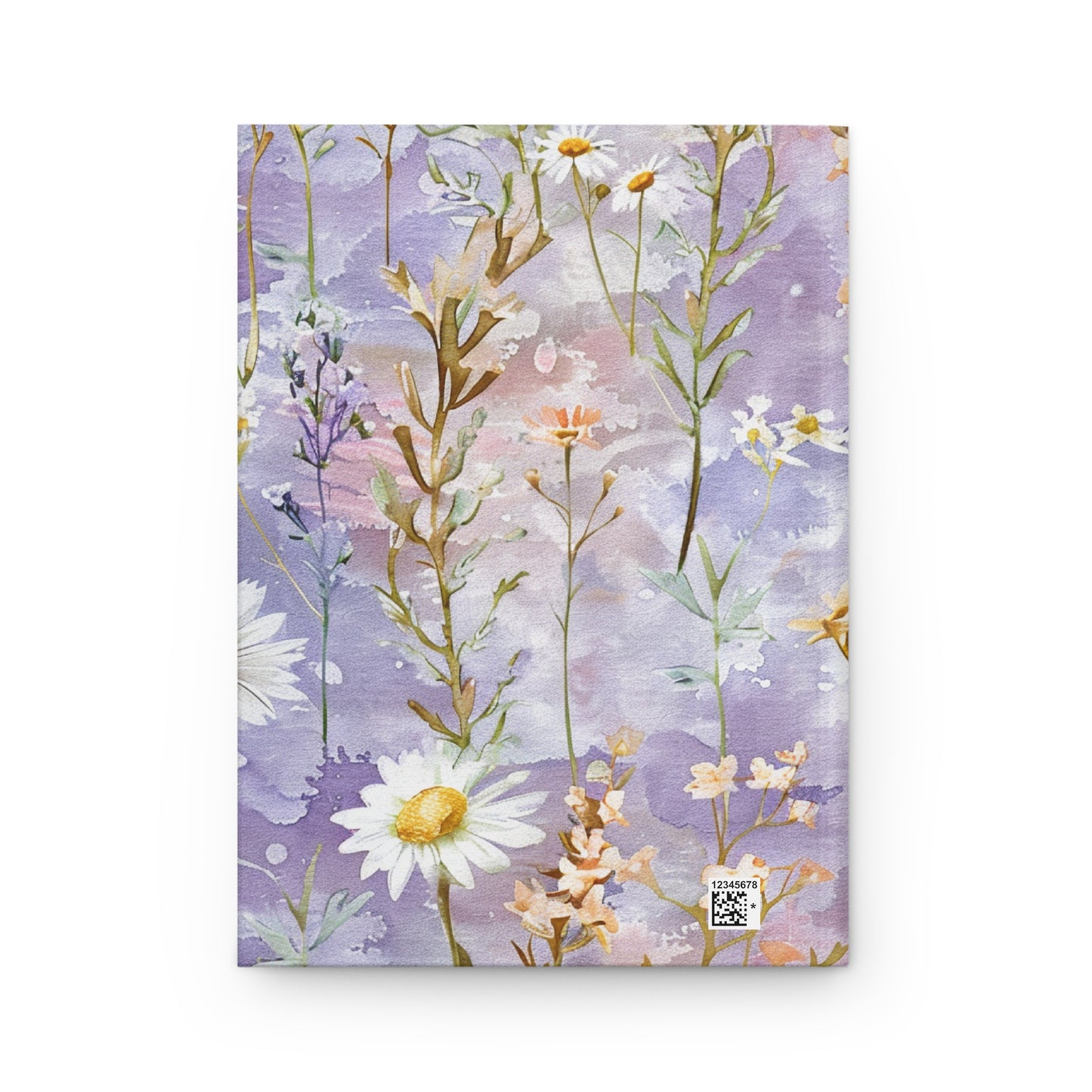 Floral Daisy Hardcover Journal — Lavender Watercolor Notebook for Notes & Daily Gratitude