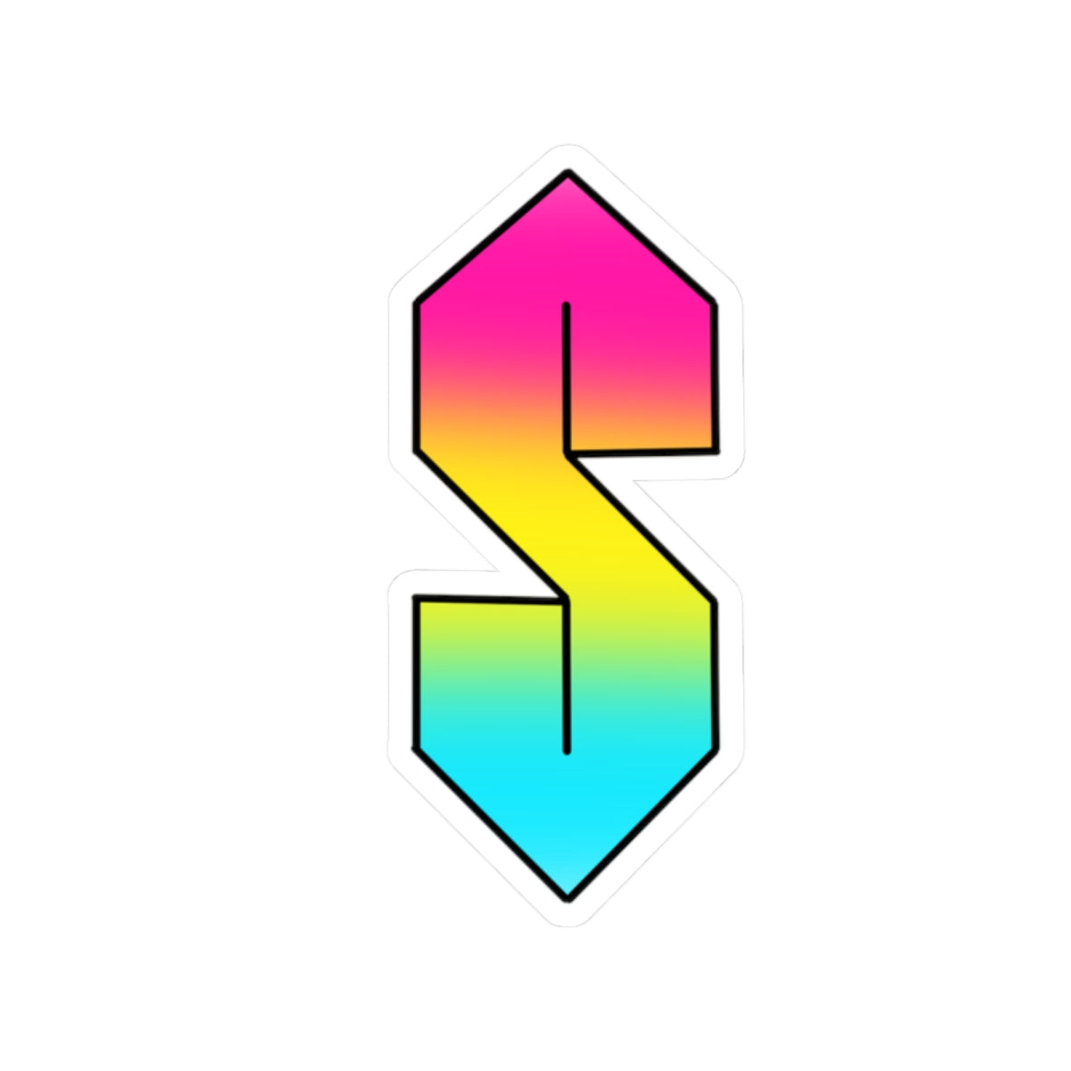 Retro Gradient 'S' Kiss-Cut Sticker — Neon 90s Laptop Decal