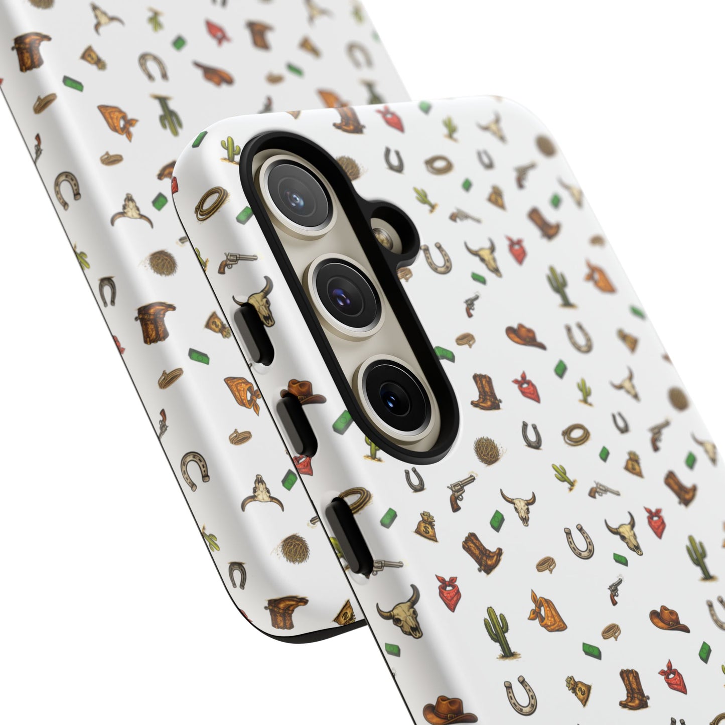 Western Pattern Phone Case — Cowboy Boots, Hats, Horseshoes & Cactus Tough Case