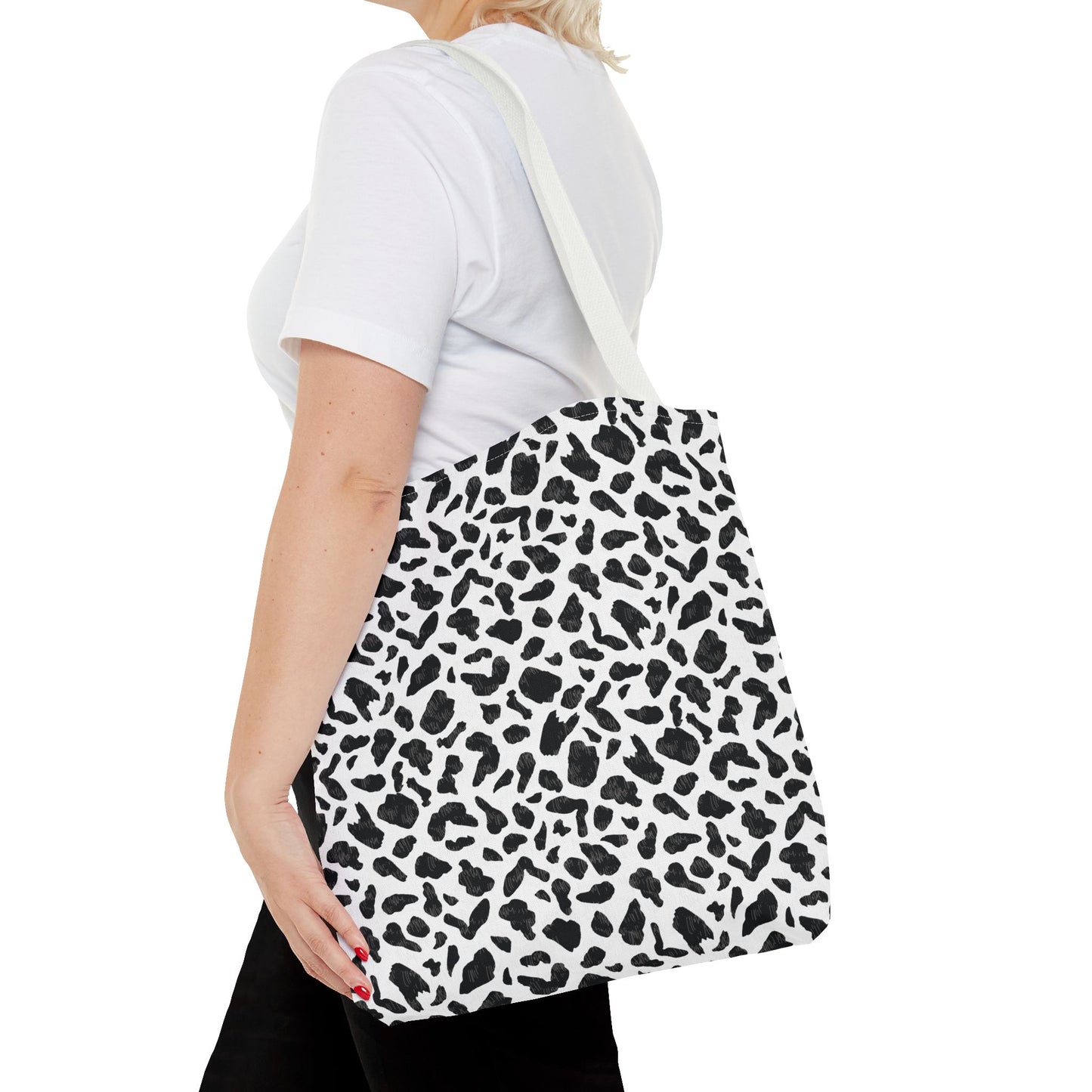 Cow Print Tote Bag – Black & White AOP Canvas Tote