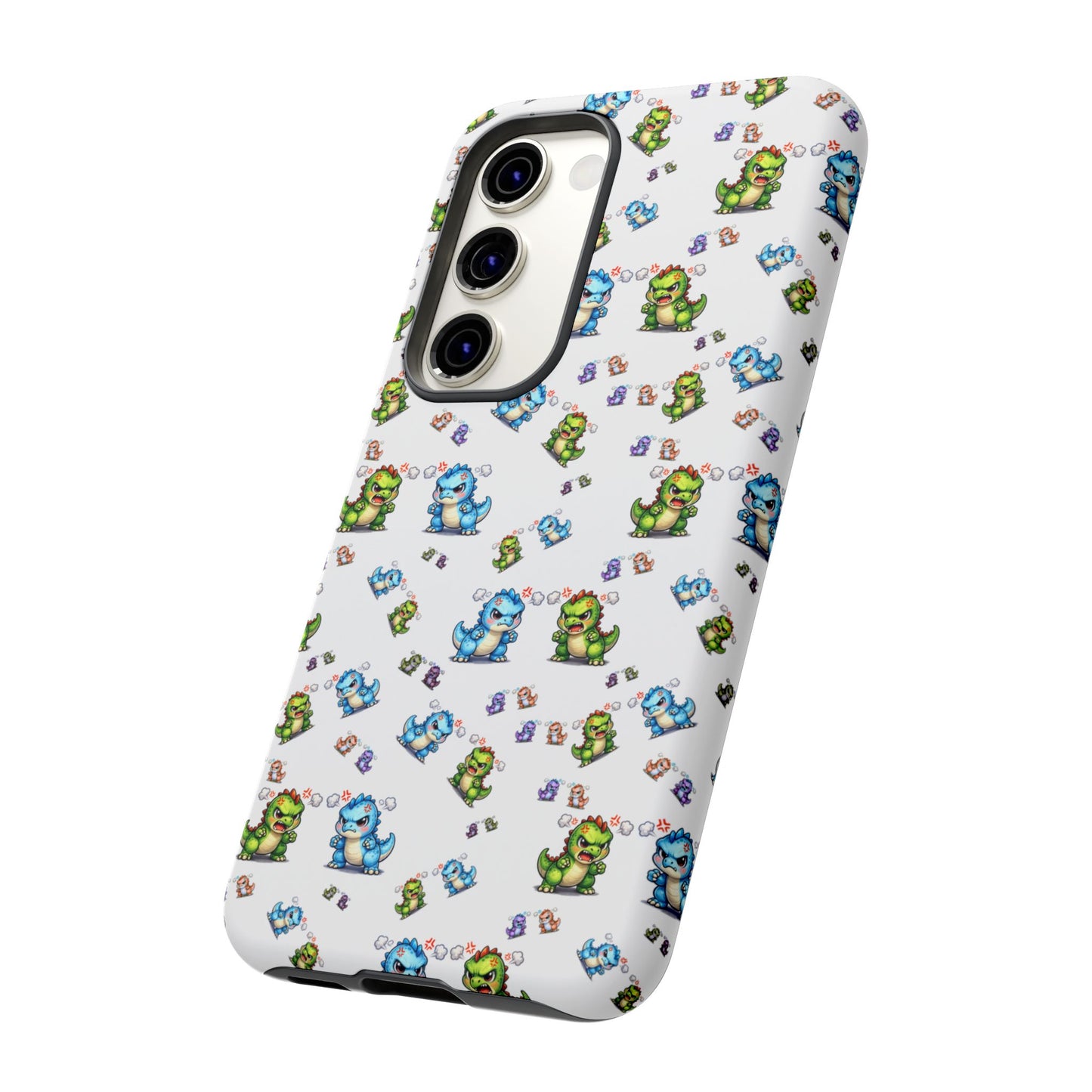 Cute Dino Pattern Phone Case — Playful Cartoon Dinosaur Tough Phone Cover