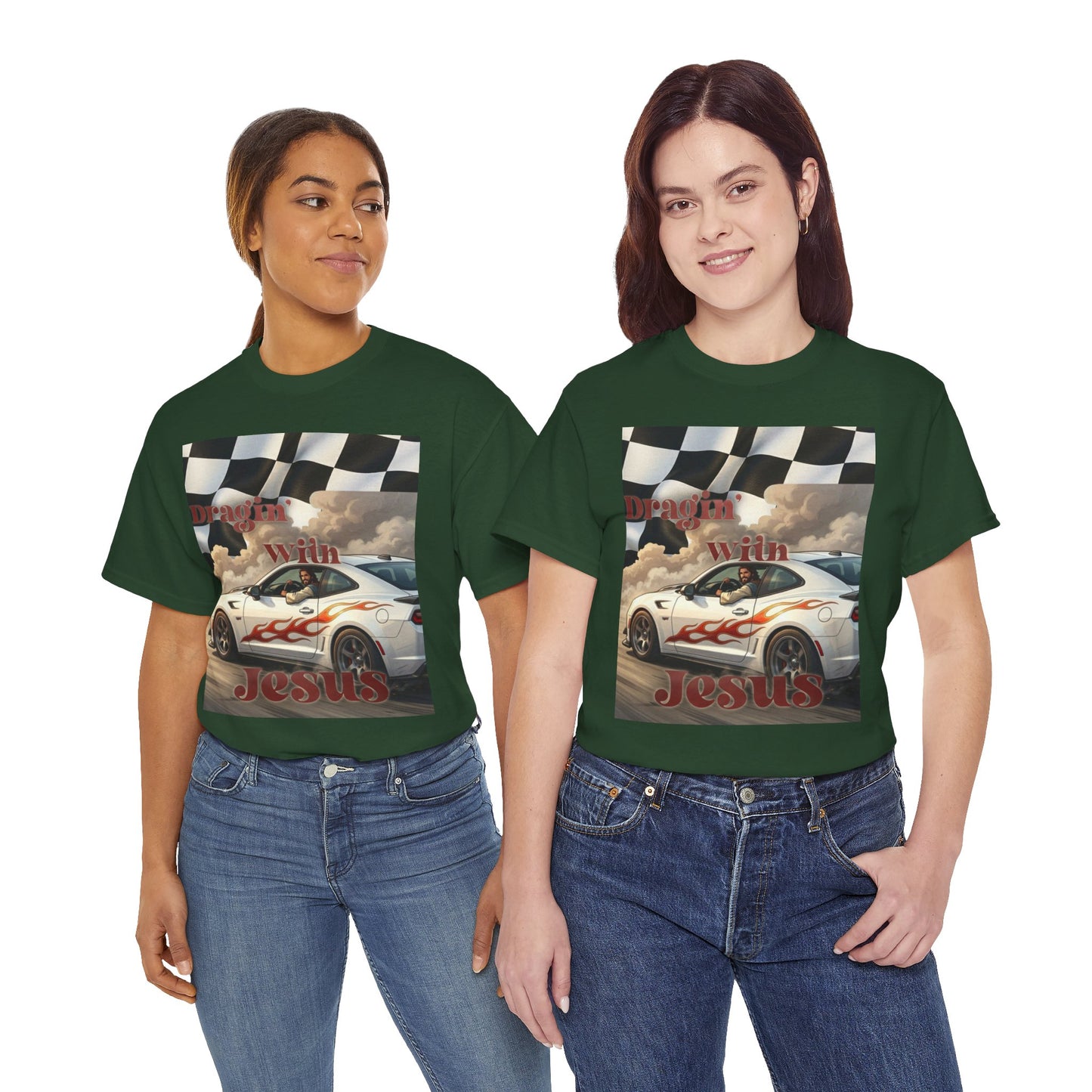 Racing With Jesus T-Shirt — Faith & Speed Graphic Tee