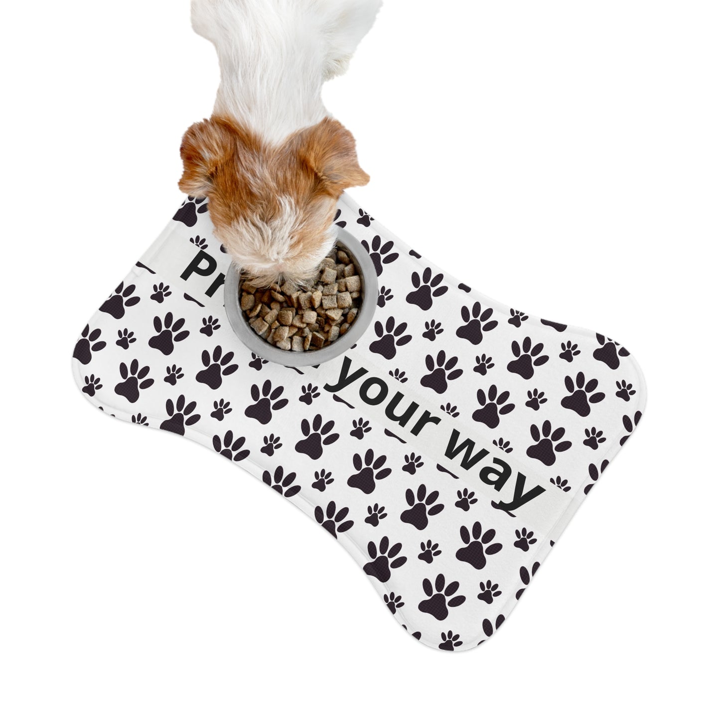 Paw Print Pet Feeding Mat — Customizable Non-Slip Placemat for Dogs & Cats