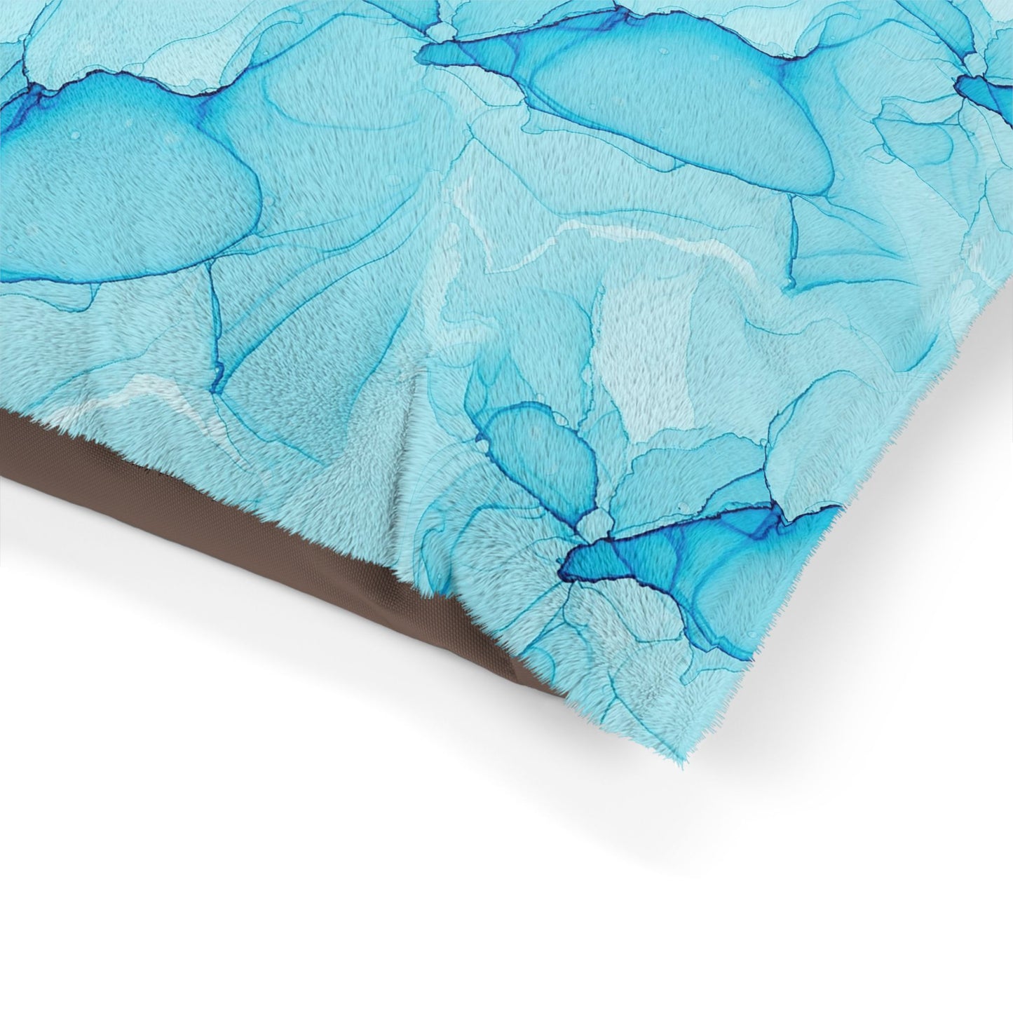 Blue Marble Pet Bed — Plush Dog & Cat Cushion