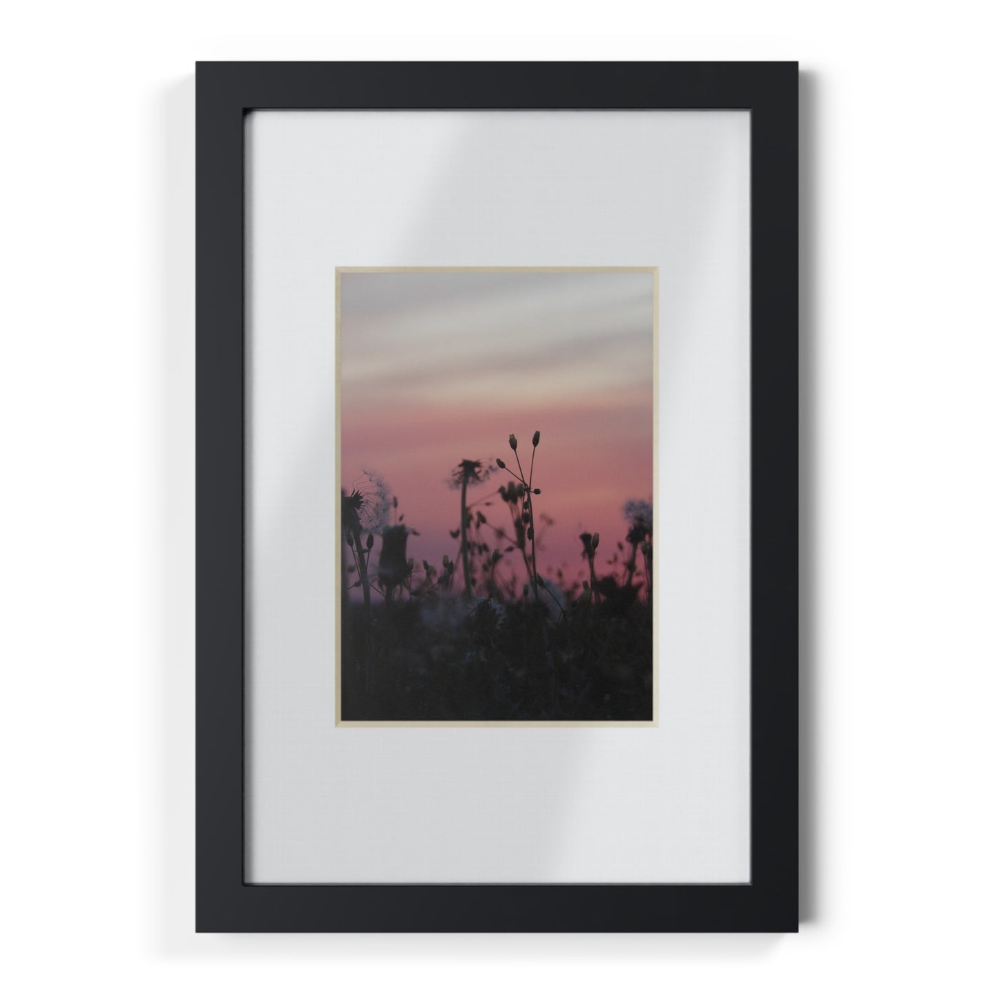 Sunset Wildflowers Framed Poster — Black Frame Wall Art
