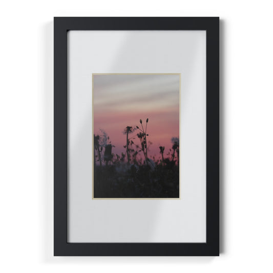Sunset Wildflowers Framed Poster — Black Frame Wall Art