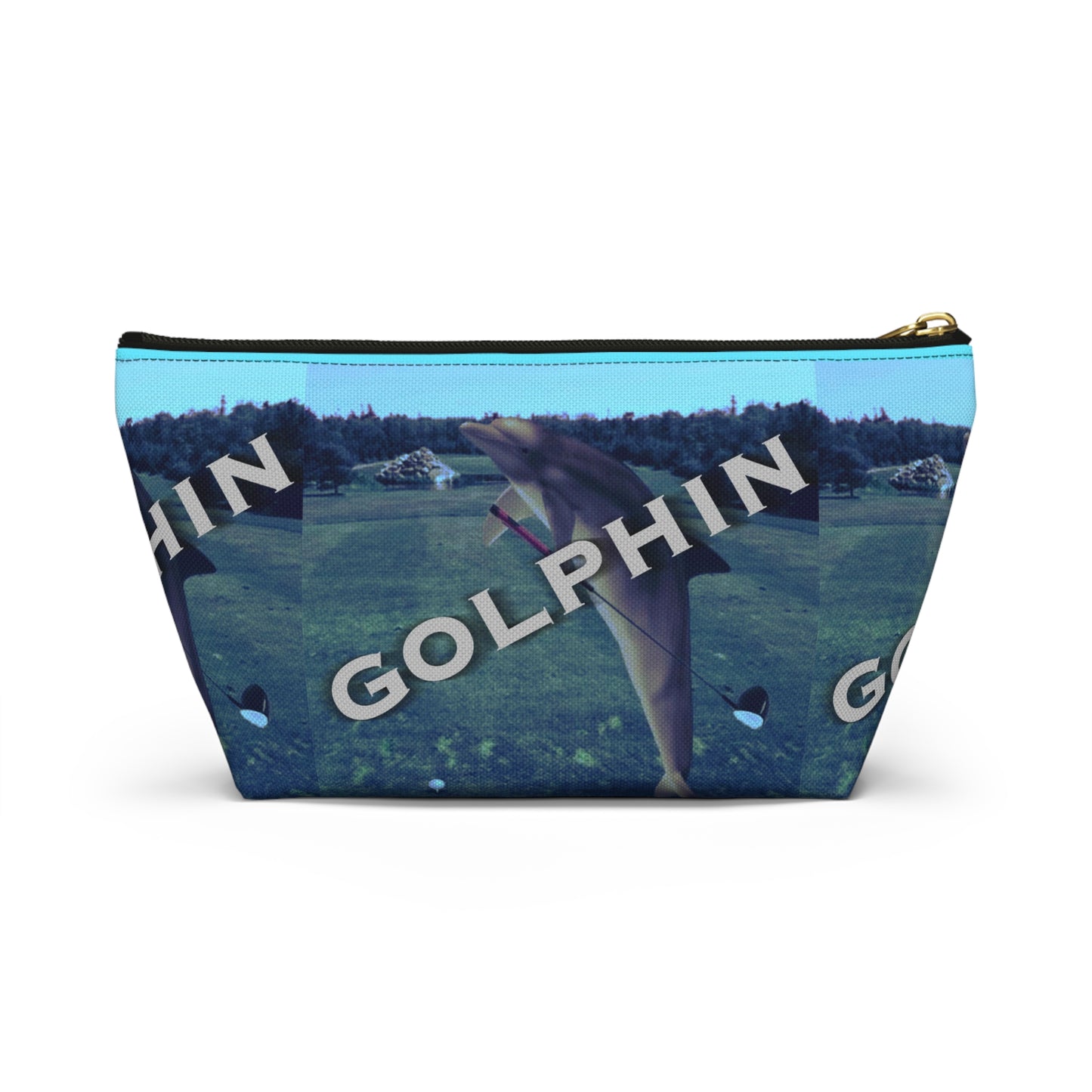Golphin Dolphin Print Accessory Pouch — T‑Bottom Cosmetic Bag