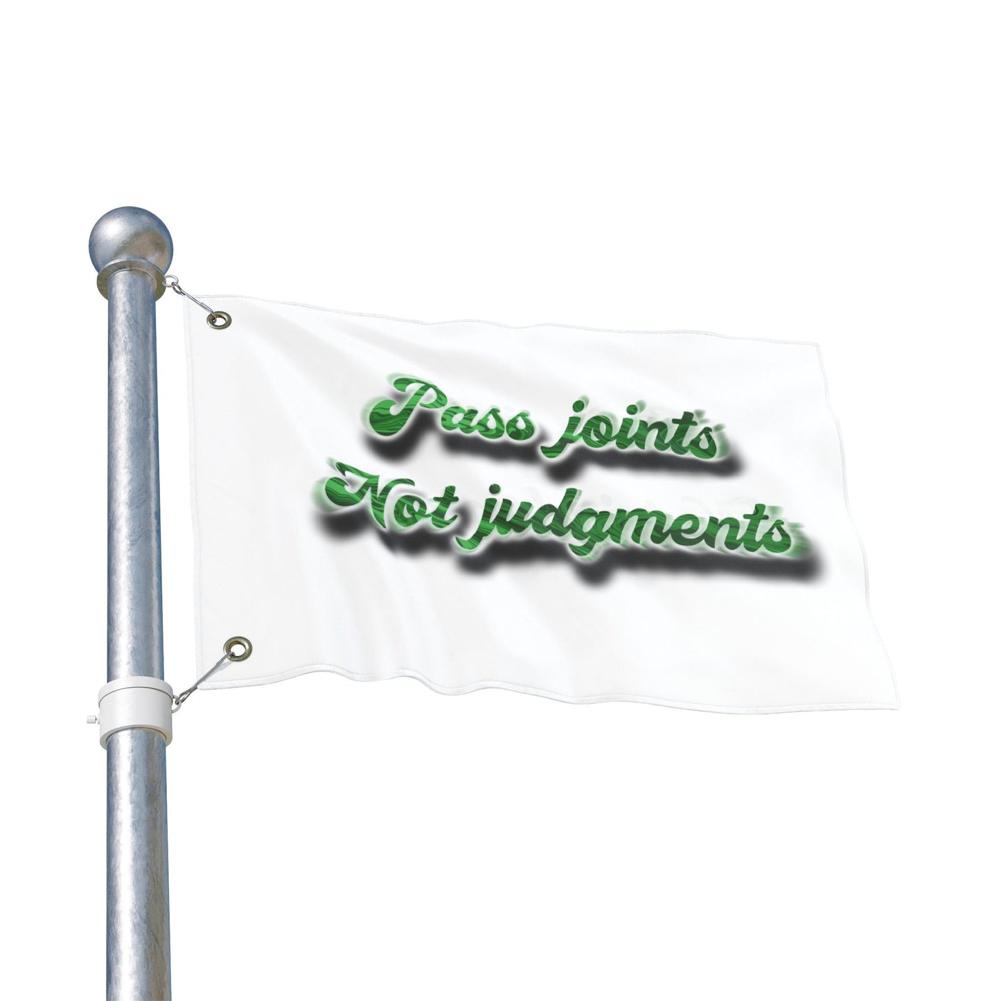 Double-Sided Decorative Flag — "Pass Joints Not Judgments" Stoner Garden Banner