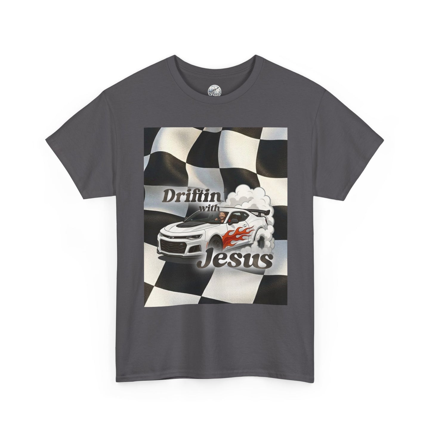 Driftin' with Jesus Tee — Christian Racing Graphic T-Shirt
