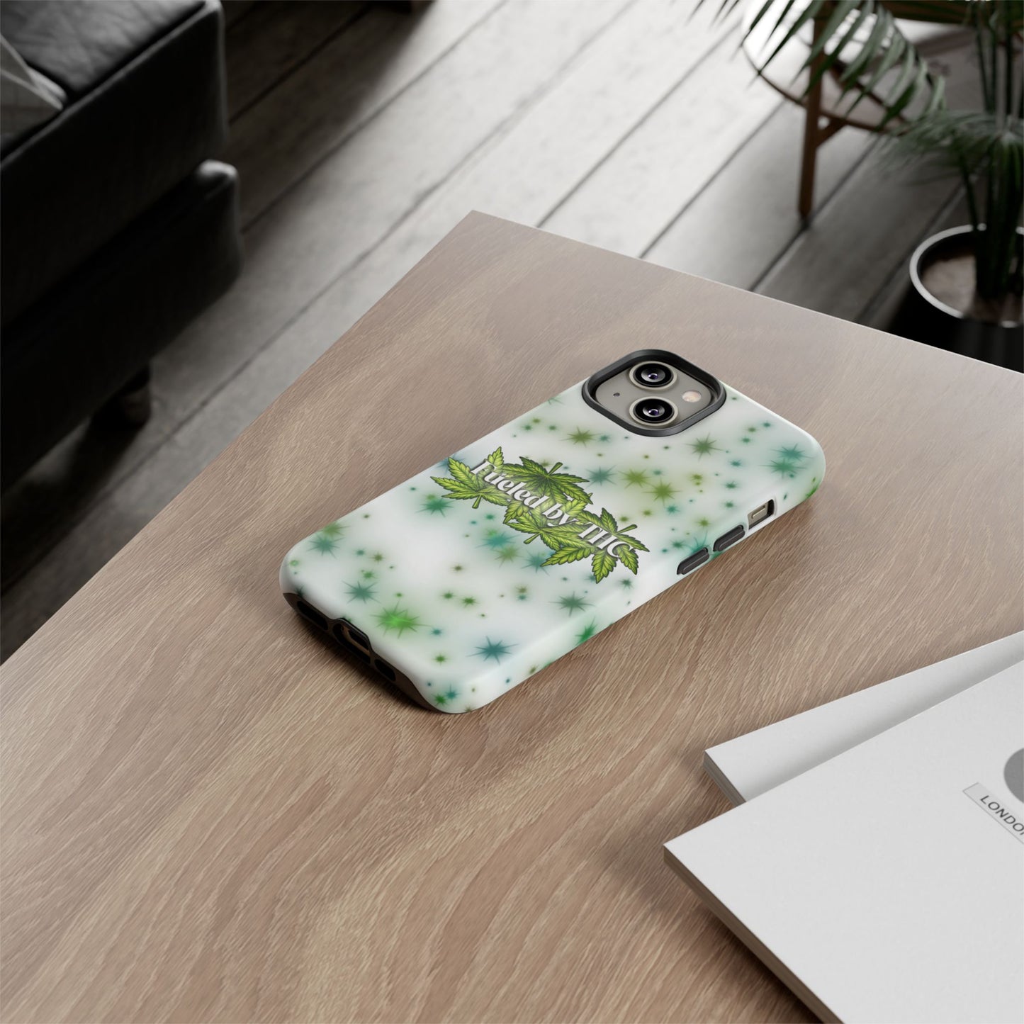 Phone Case — “Fueled by THC” Green Leaf Design