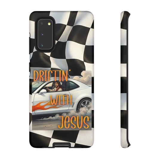 Phone Case — "Driftin' With Jesus" Racing Crosscheck Design - Samsung/ Google phones