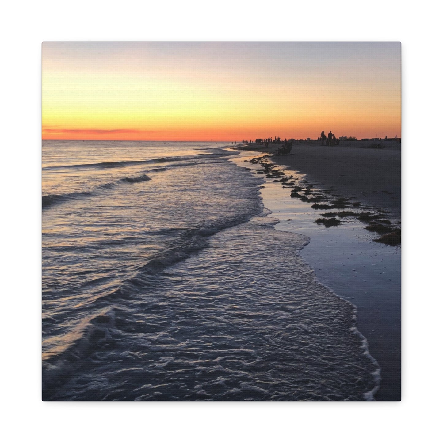 Sunset Beach Canvas Print — Coastal Wall Art for Living Room & Bedroom