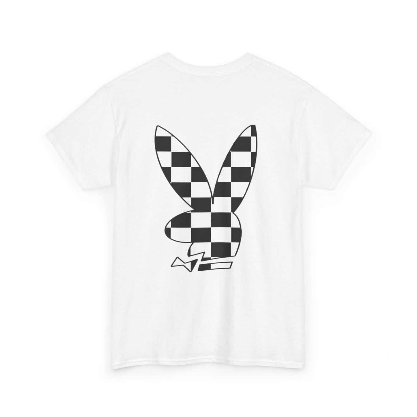 Checkerboard Bunny Tee — Retro Skate-Inspired Graphic T-Shirt