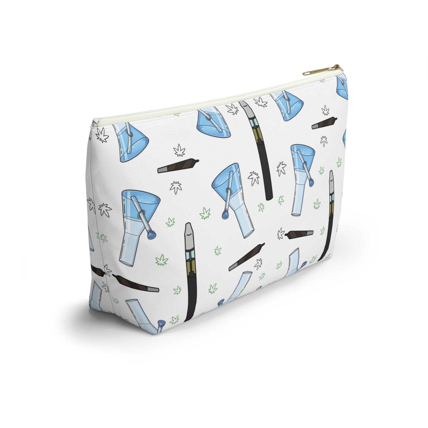 Vape & Accessories Pattern T-Bottom Accessory Pouch — Travel Makeup & Gadget Organizer