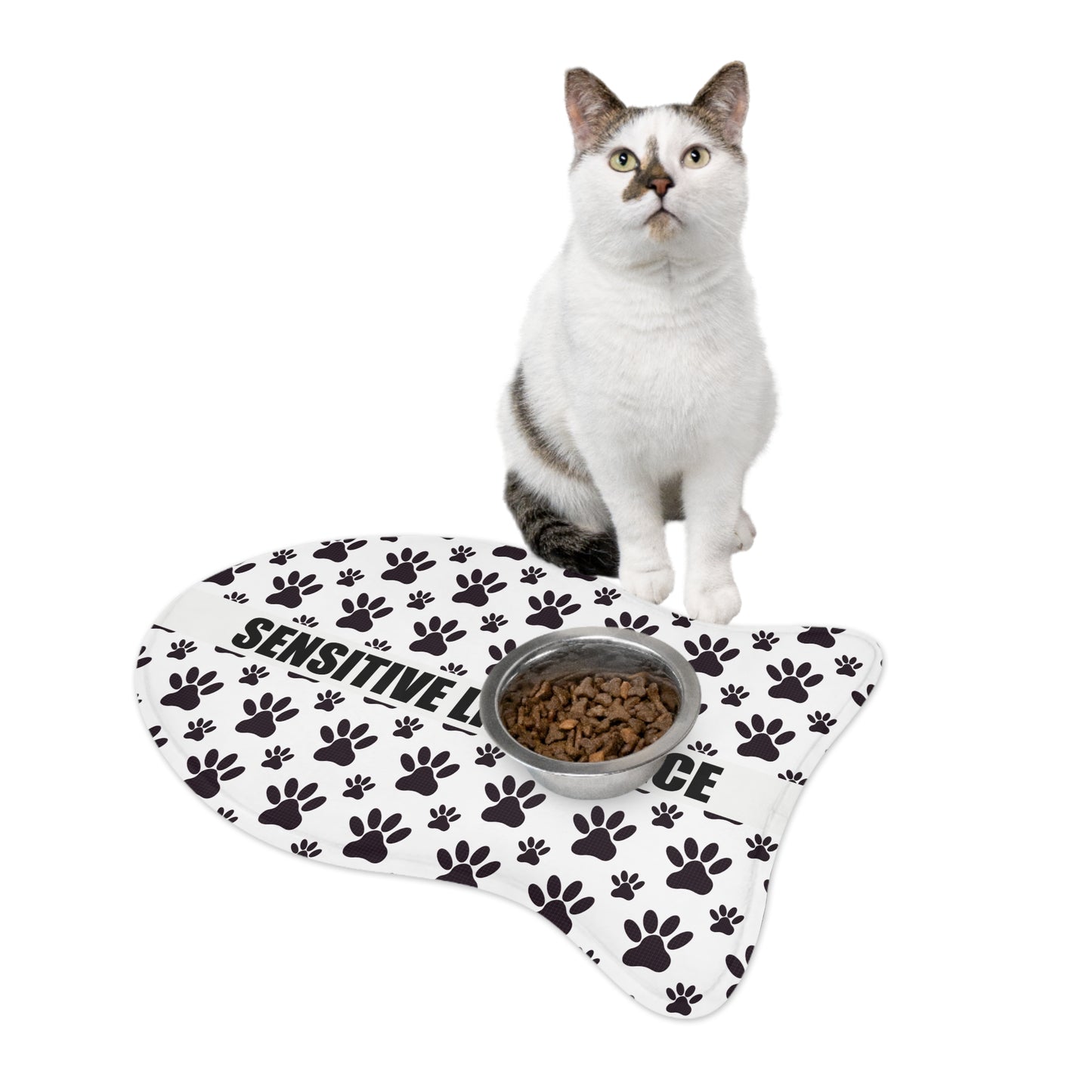 Sensitive Lil Menace Pet Feeding Mat — Paw Print Non-Slip Dog & Cat Placemat