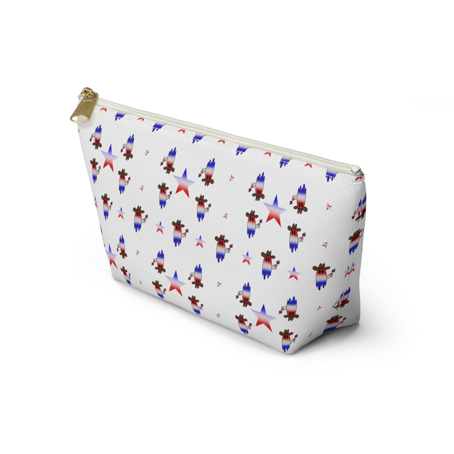 Patriotic Ghost Accessory Pouch — T‑Bottom Makeup & Travel Bag