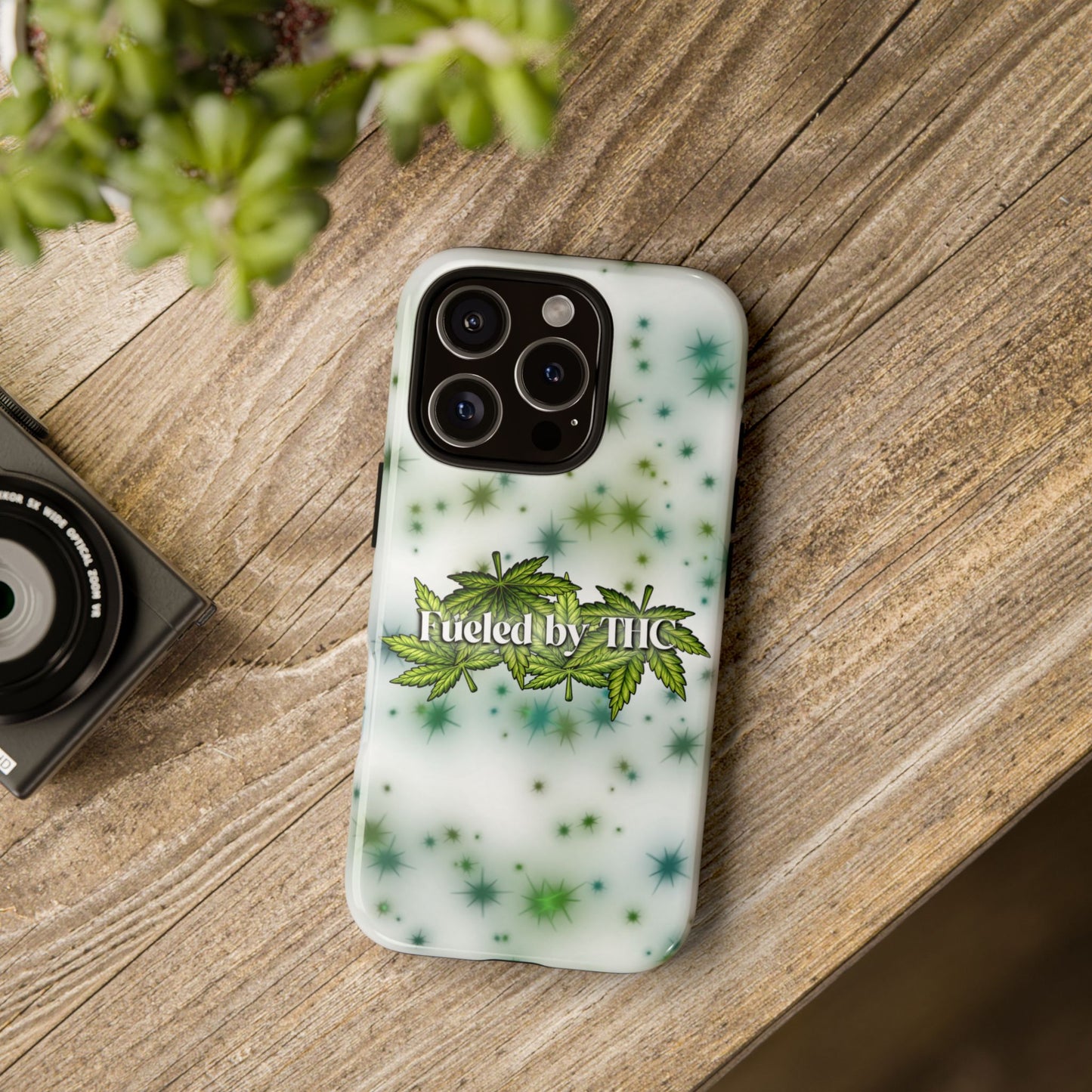 Phone Case — “Fueled by THC” Green Leaf Design