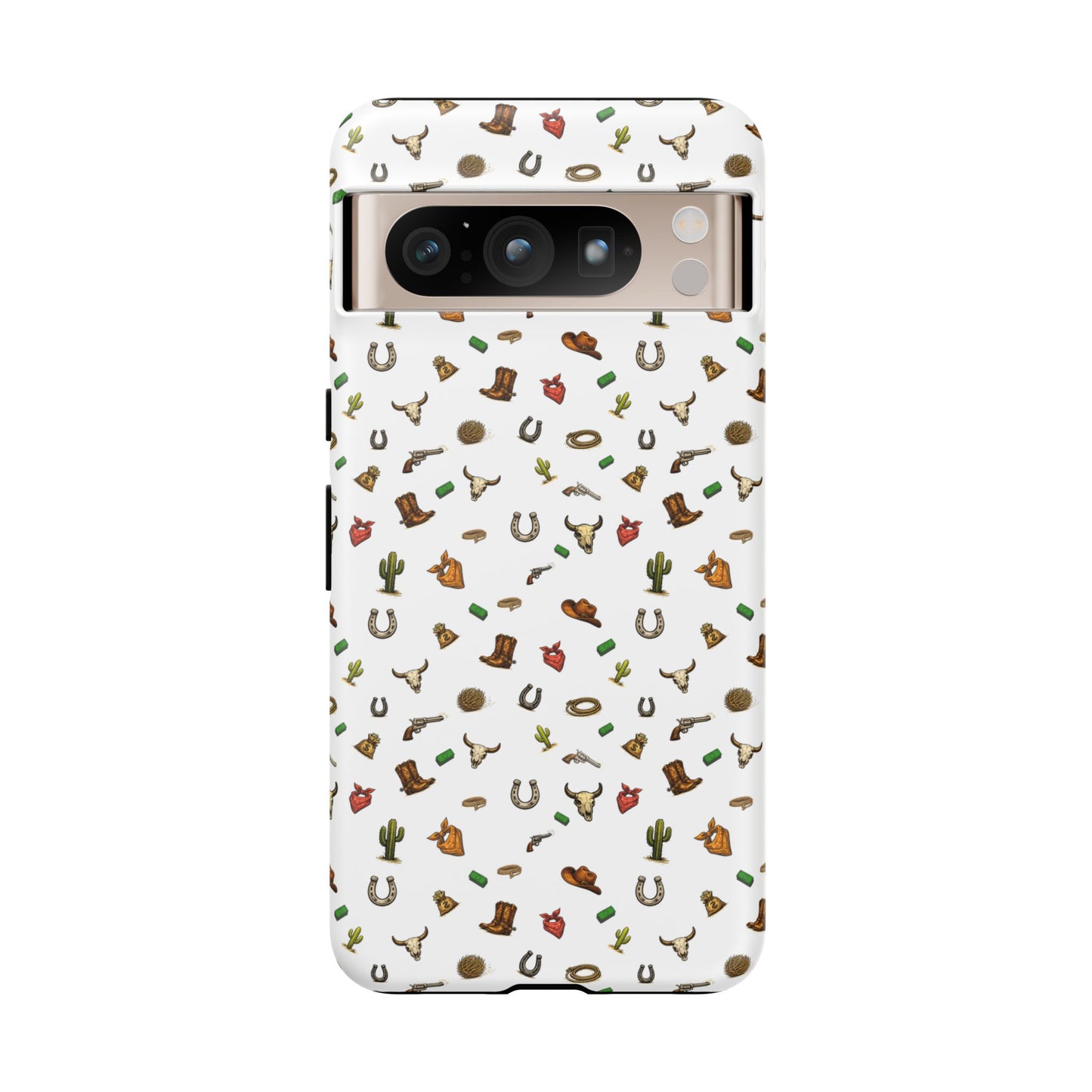 Western Pattern Phone Case — Cowboy Boots, Hats, Horseshoes & Cactus Tough Case