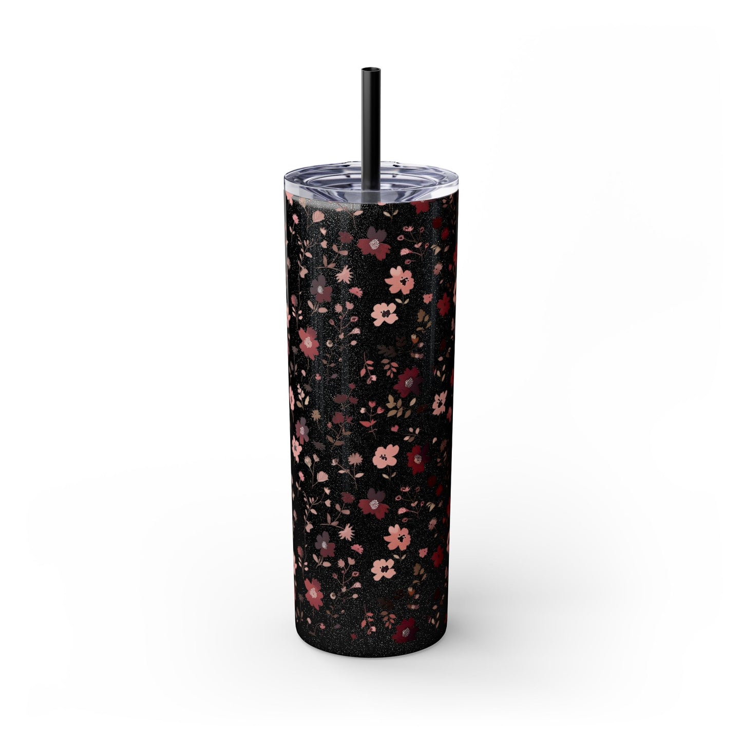 Floral Skinny Tumbler 20oz – Pink Blossom Straw Cup