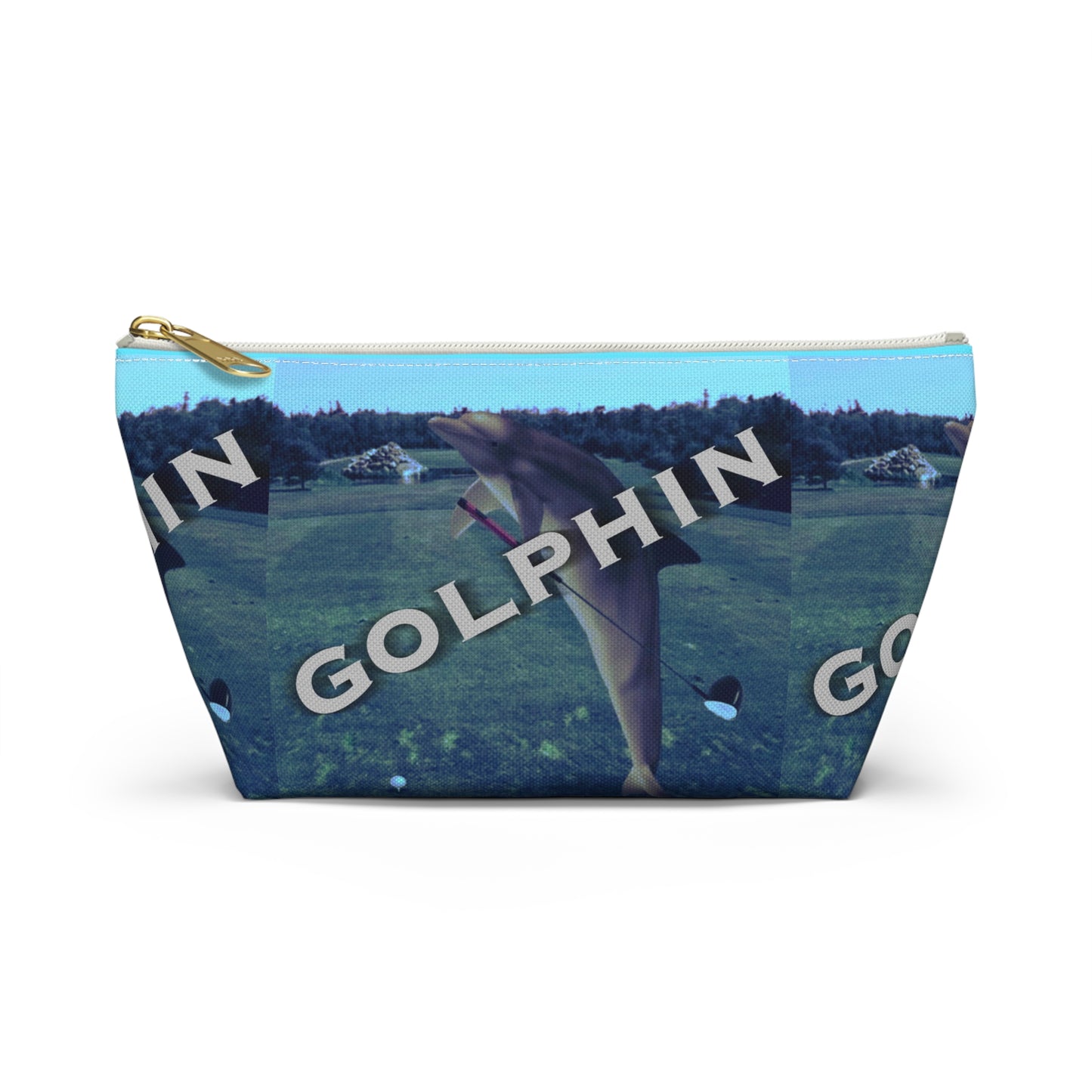 Golphin Dolphin Print Accessory Pouch — T‑Bottom Cosmetic Bag