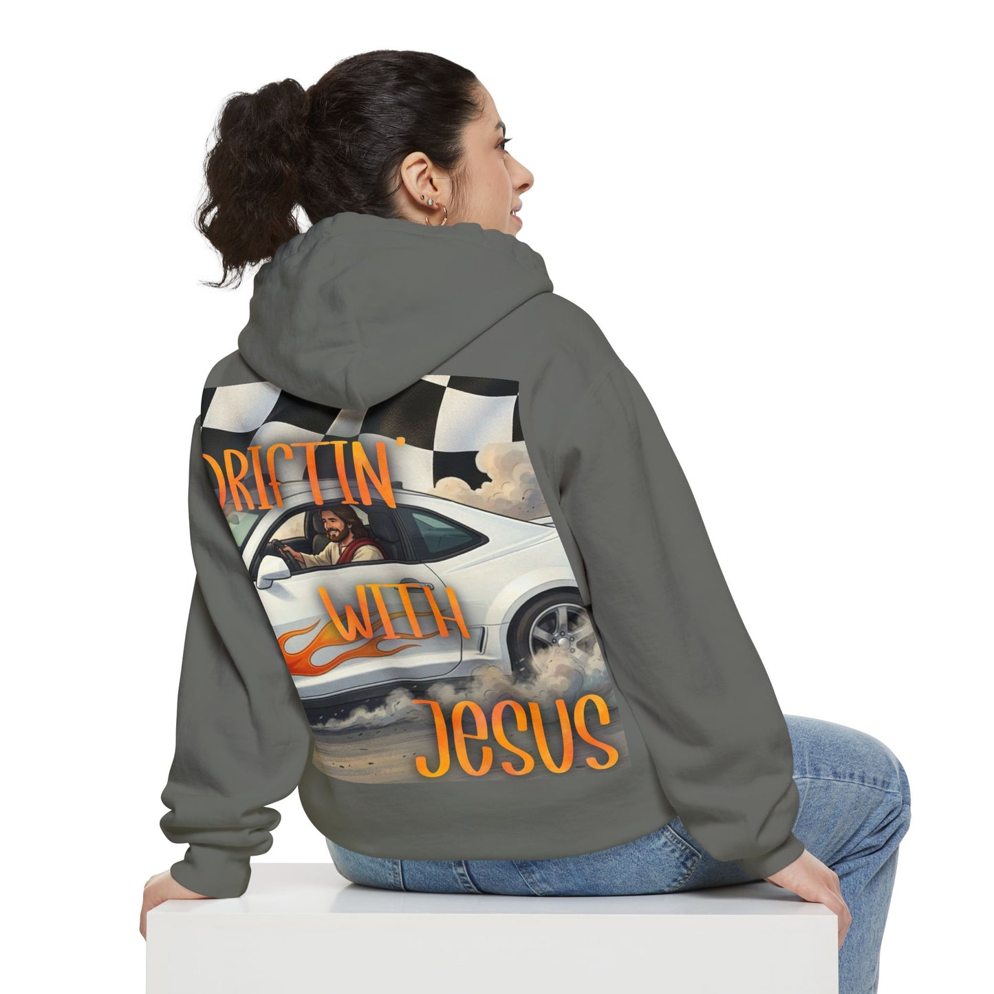 Drifting with jesus Hoodie — racing Graphic