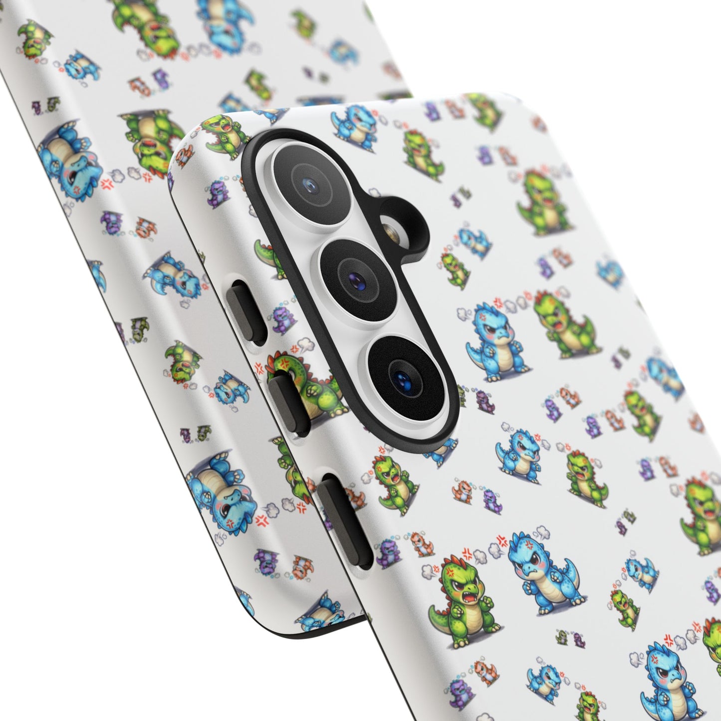 Cute Dino Pattern Phone Case — Playful Cartoon Dinosaur Tough Phone Cover