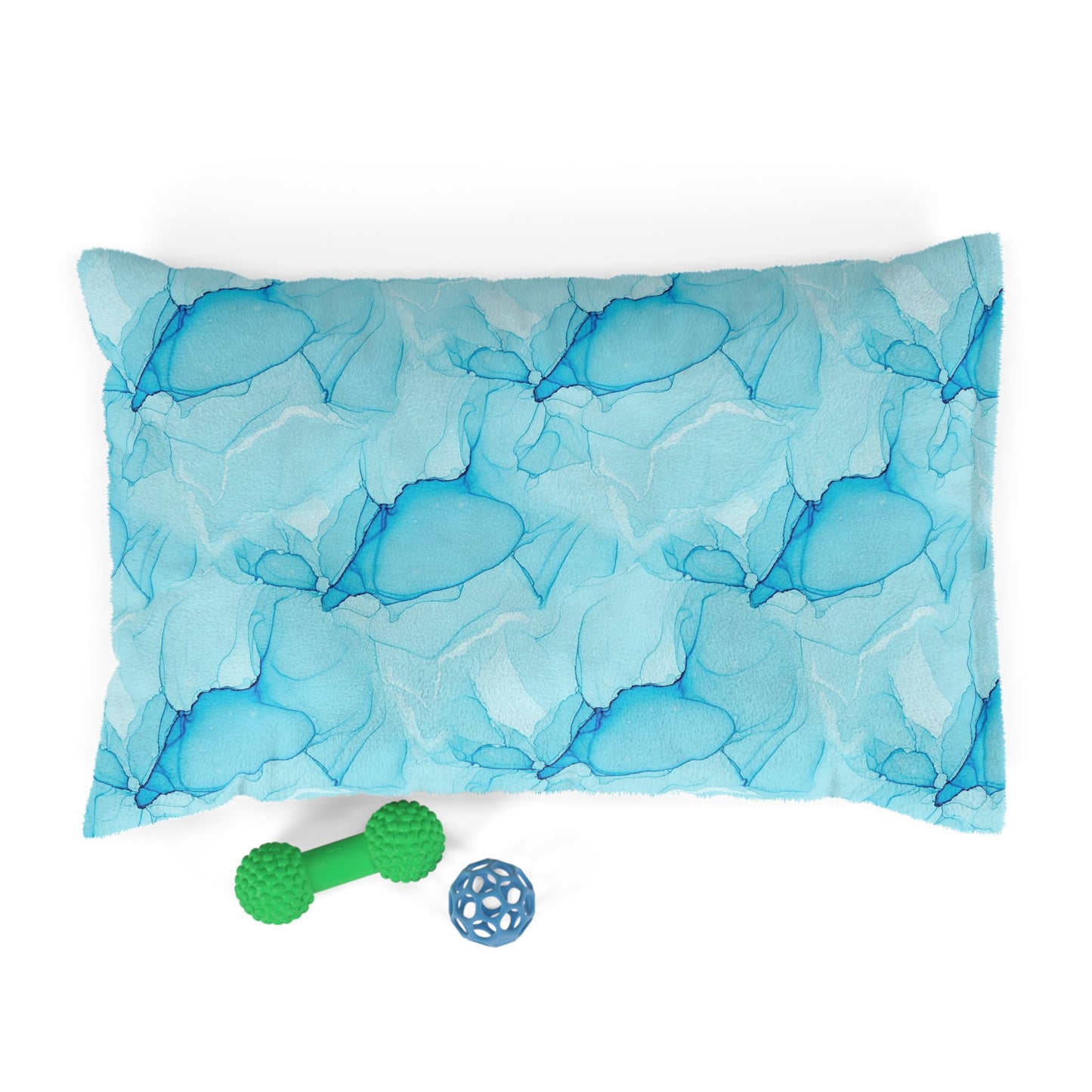 Blue Marble Pet Bed — Plush Dog & Cat Cushion