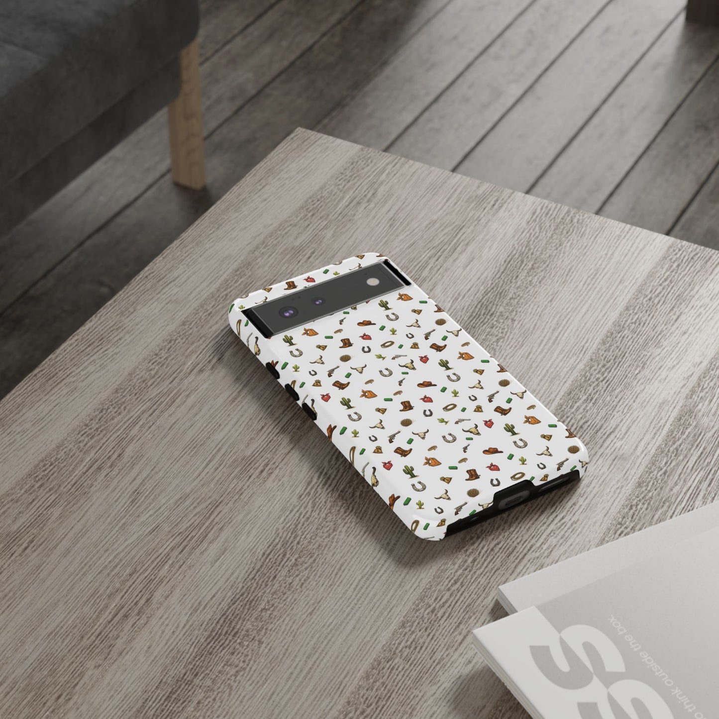 Western Pattern Phone Case — Cowboy Boots, Hats, Horseshoes & Cactus Tough Case