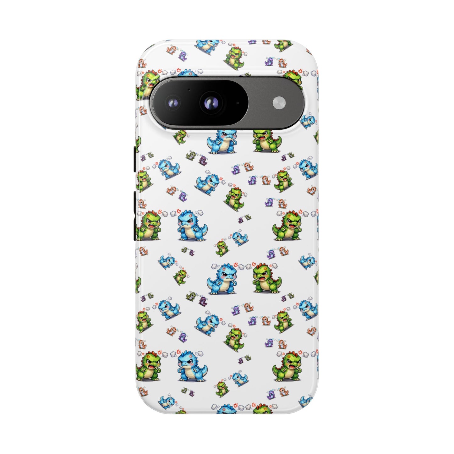 Cute Dino Pattern Phone Case — Playful Cartoon Dinosaur Tough Phone Cover