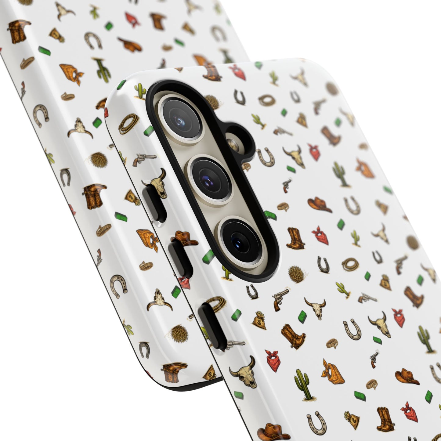 Western Pattern Phone Case — Cowboy Boots, Hats, Horseshoes & Cactus Tough Case