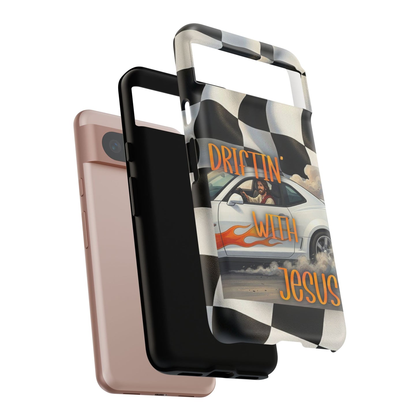 Phone Case — "Driftin' With Jesus" Racing Crosscheck Design - Samsung/ Google phones