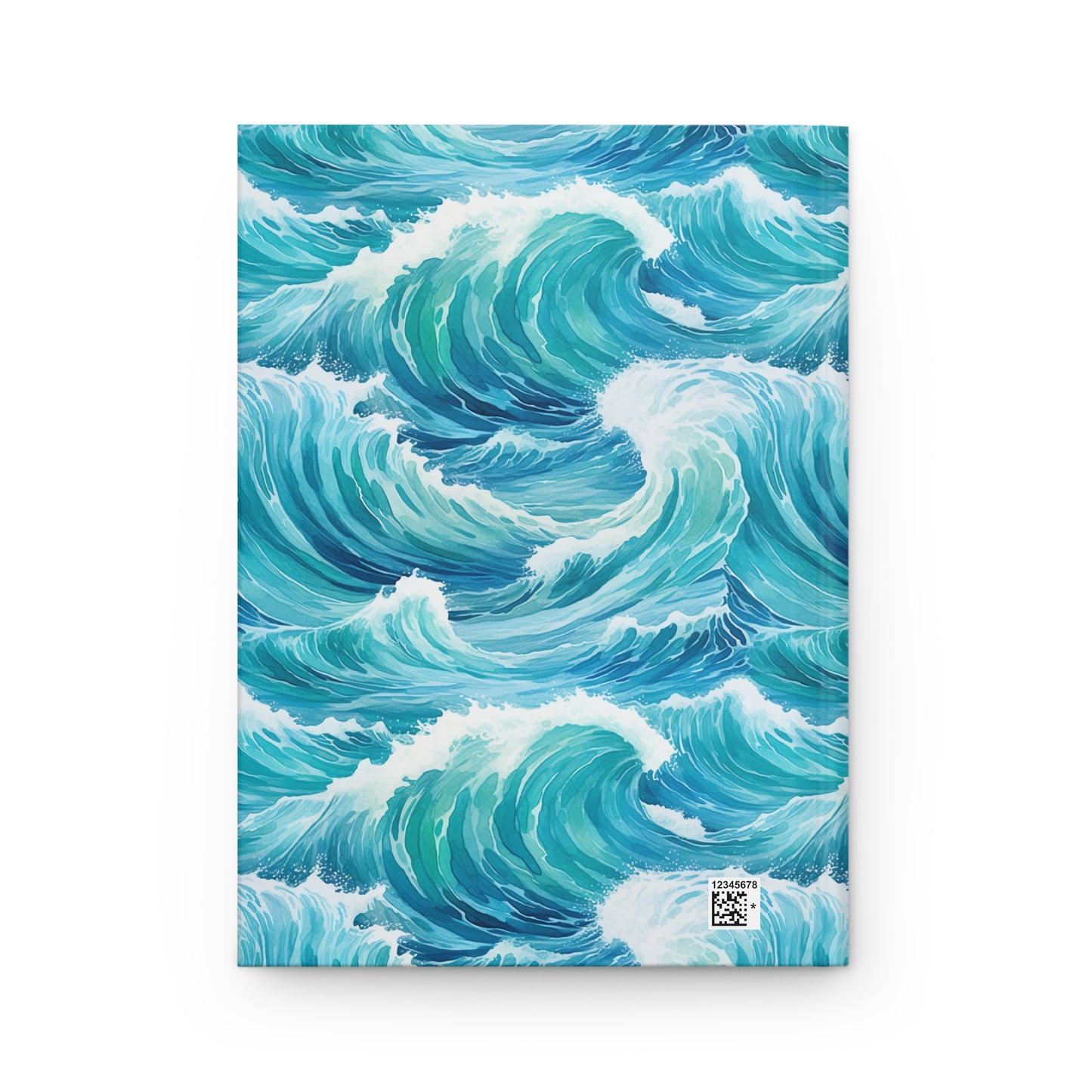 Ocean Waves Hardcover Journal — Nautical Wave Pattern Matte Notebook