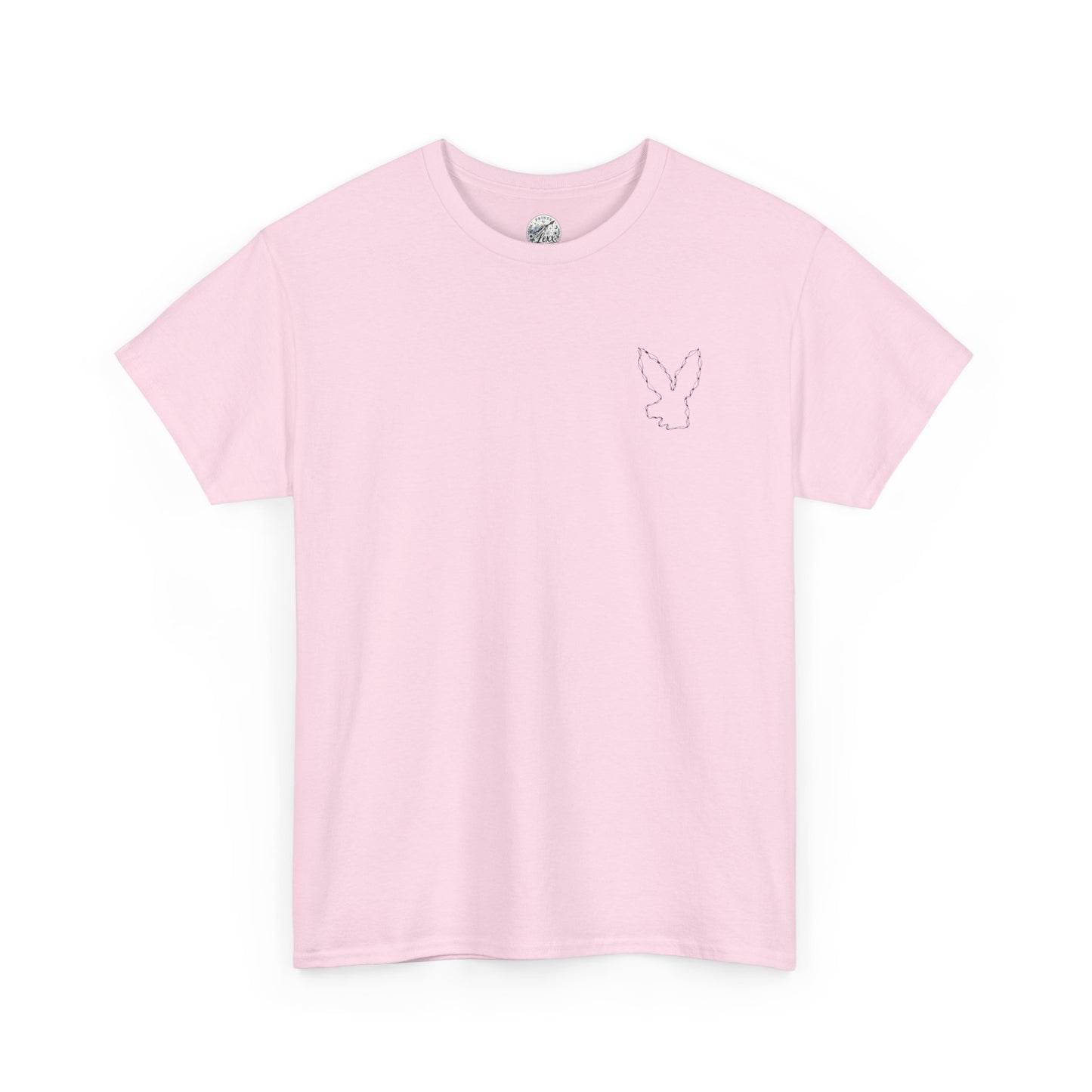 Bunny Outline Tee — Minimal Floral Rabbit Graphic T‑Shirt