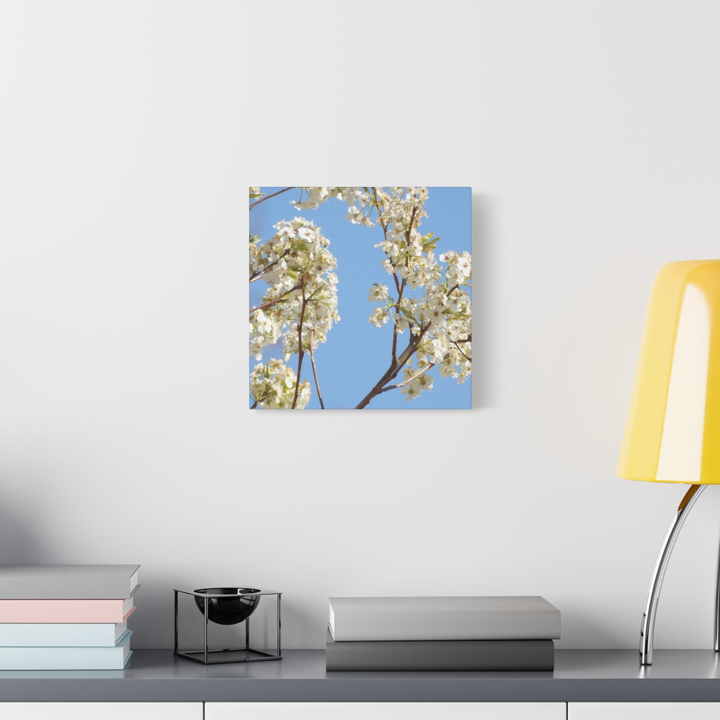 Blossom Branch Canvas Print — Spring White Flower Wall Art