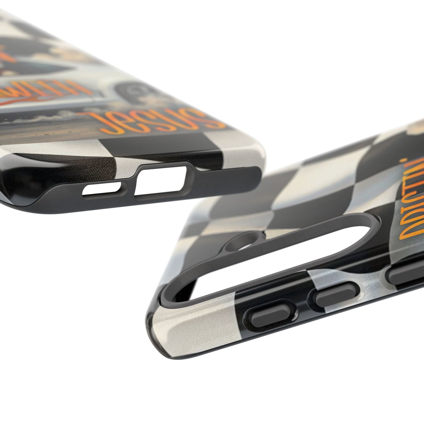 Phone Case — "Driftin' With Jesus" Racing Crosscheck Design - Samsung/ Google phones