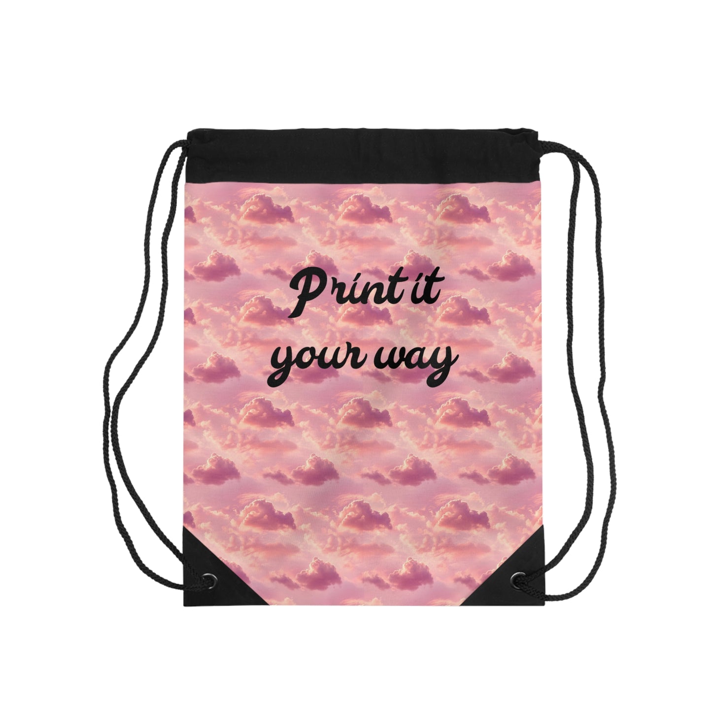 Pink Cloud Drawstring Bag — "Print it Your Way" Customizable Gym & Travel Sack