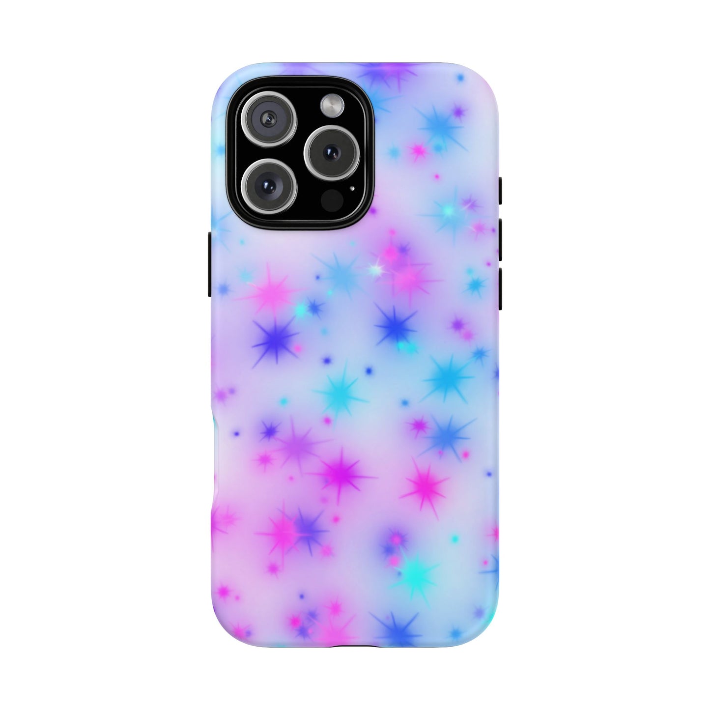 Galaxy Starburst Tough Phone Case — Pastel Pink & Blue Sparkle Protective Cover