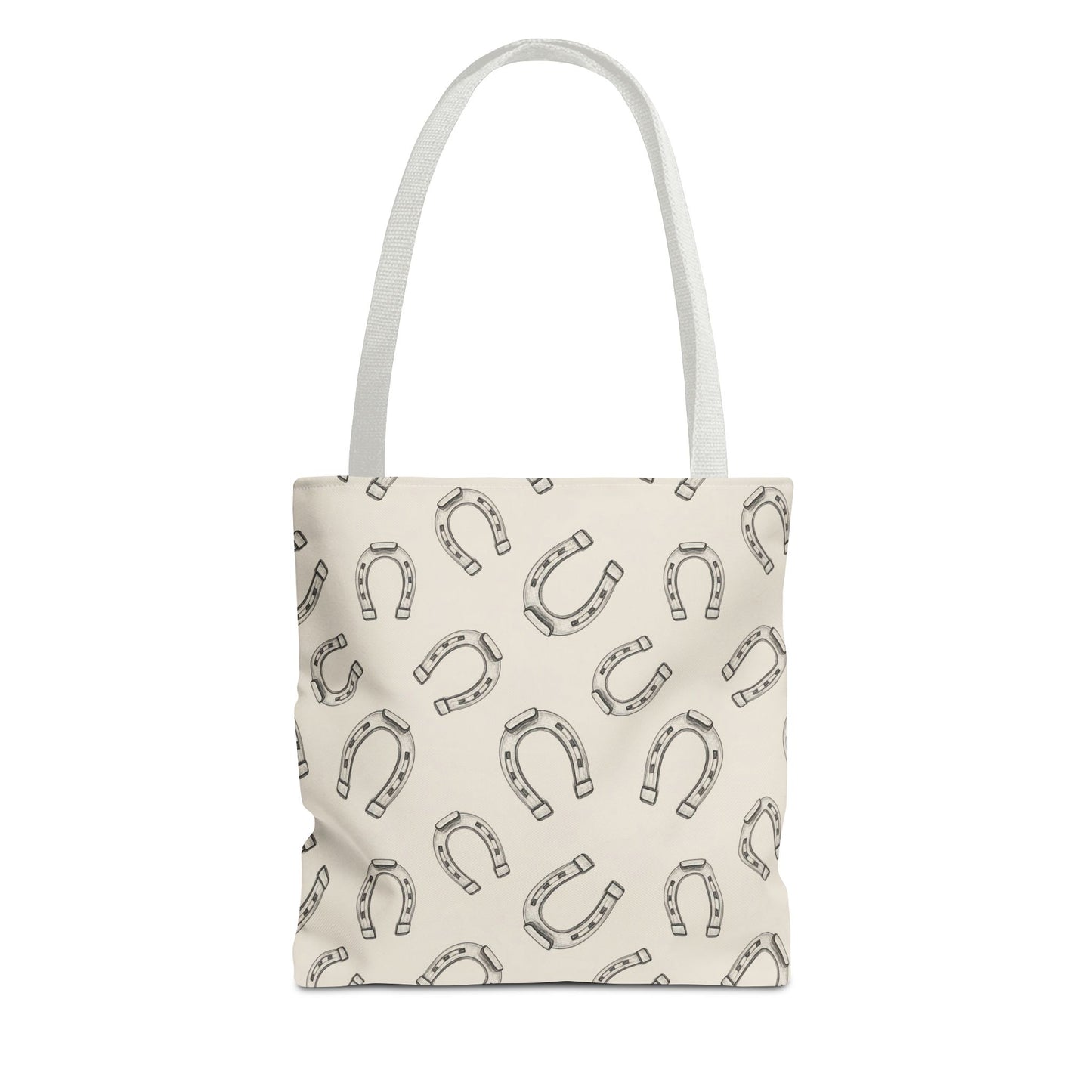 Horseshoe Pattern Tote Bag – Lucky Neutral Printed Canvas Tote