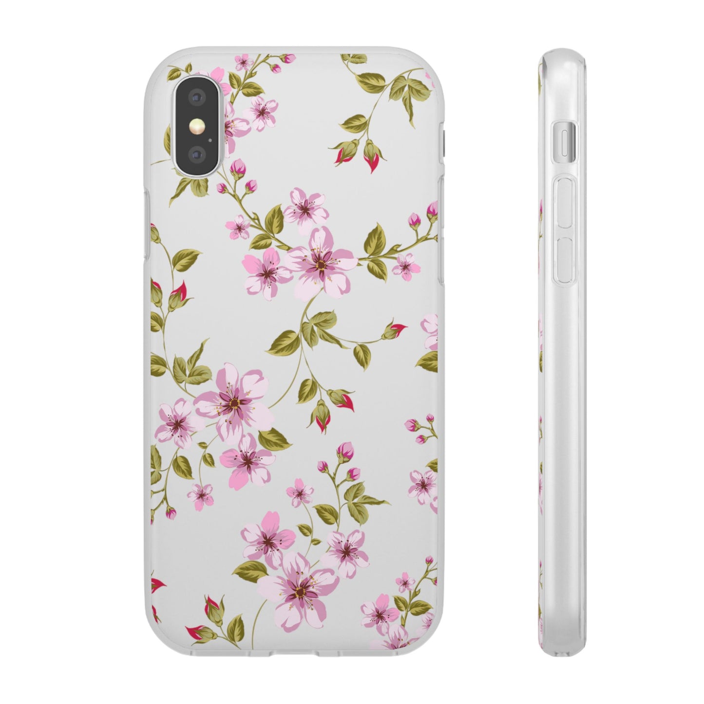 Floral Pink Blossom Flexi Case — Slim Protective Phone Case with Watercolor Cherry Blossom Design