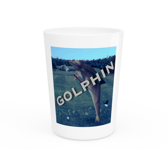 Golphin Shot Glass — Funny Dolphin Golfer Novelty Shooter