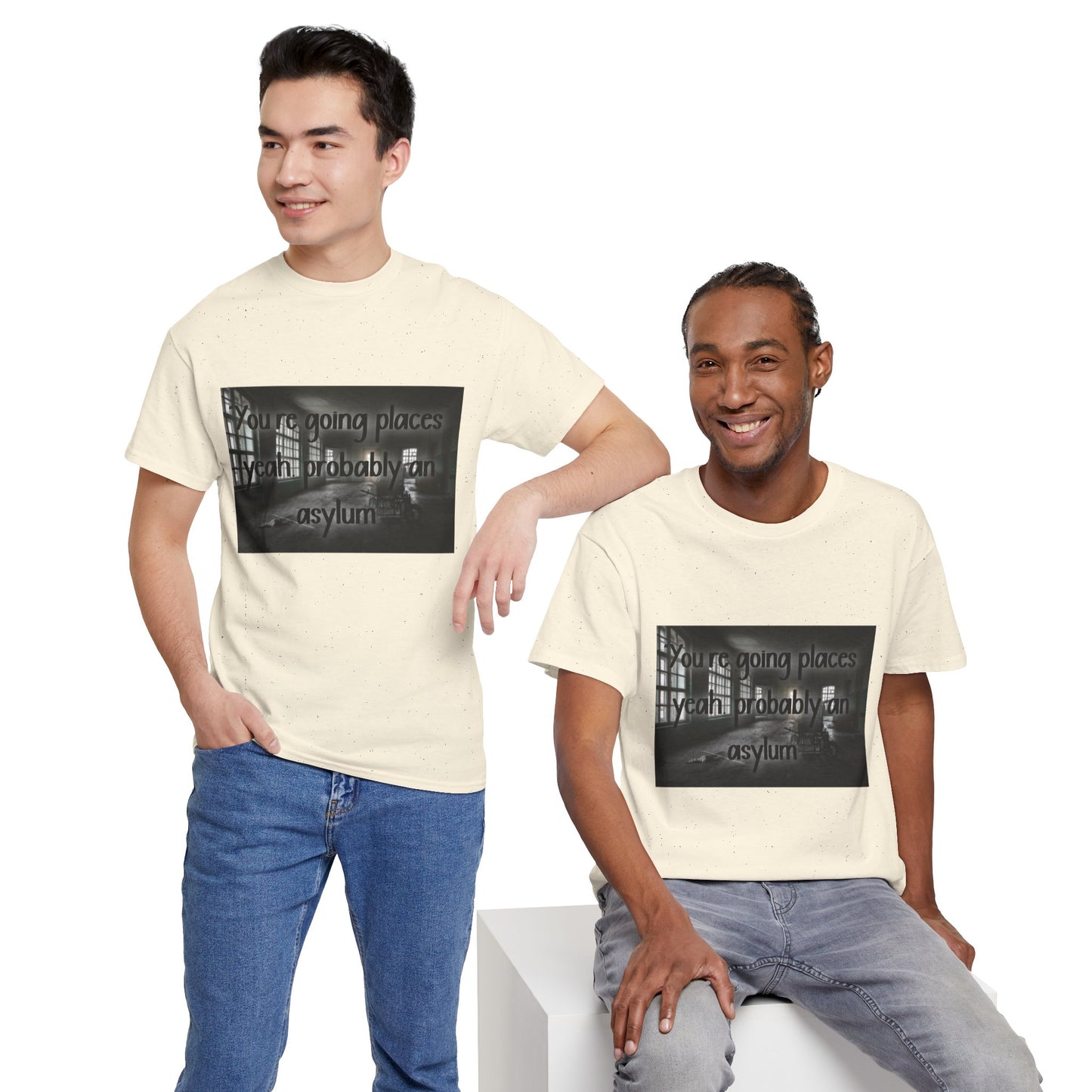 Dark Asylum Photo Tee — "You're Going Places, Yeah Probably the Asylum"