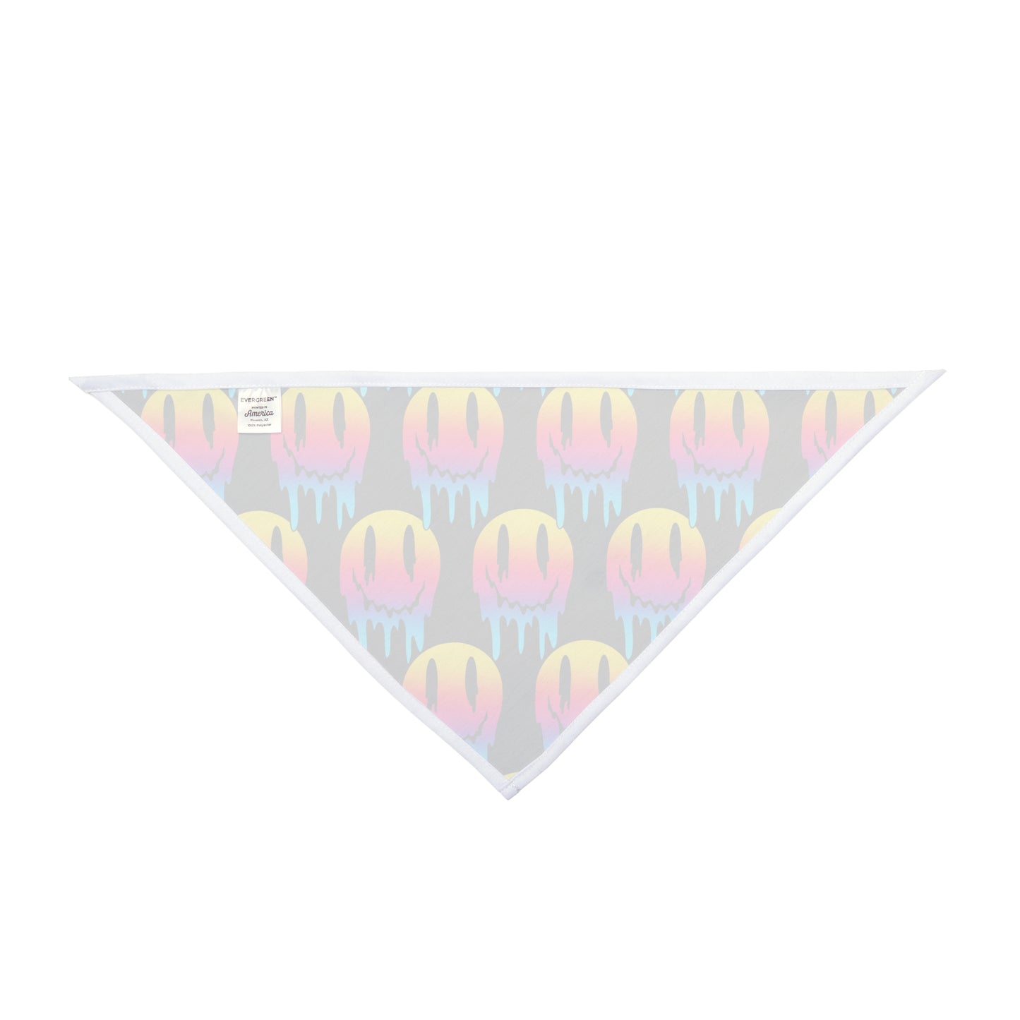 Pet Bandana — Neon Dripping Smiley Pattern