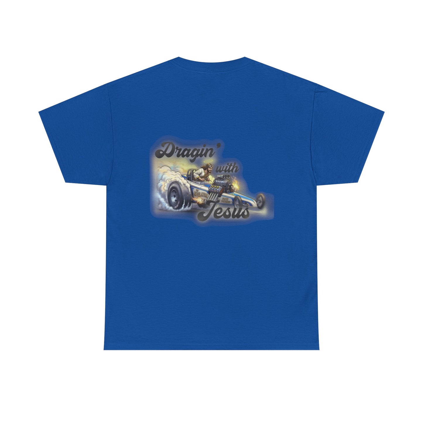 T-Shirt — "Dragin' With Jesus" Classic Car Faith Tee