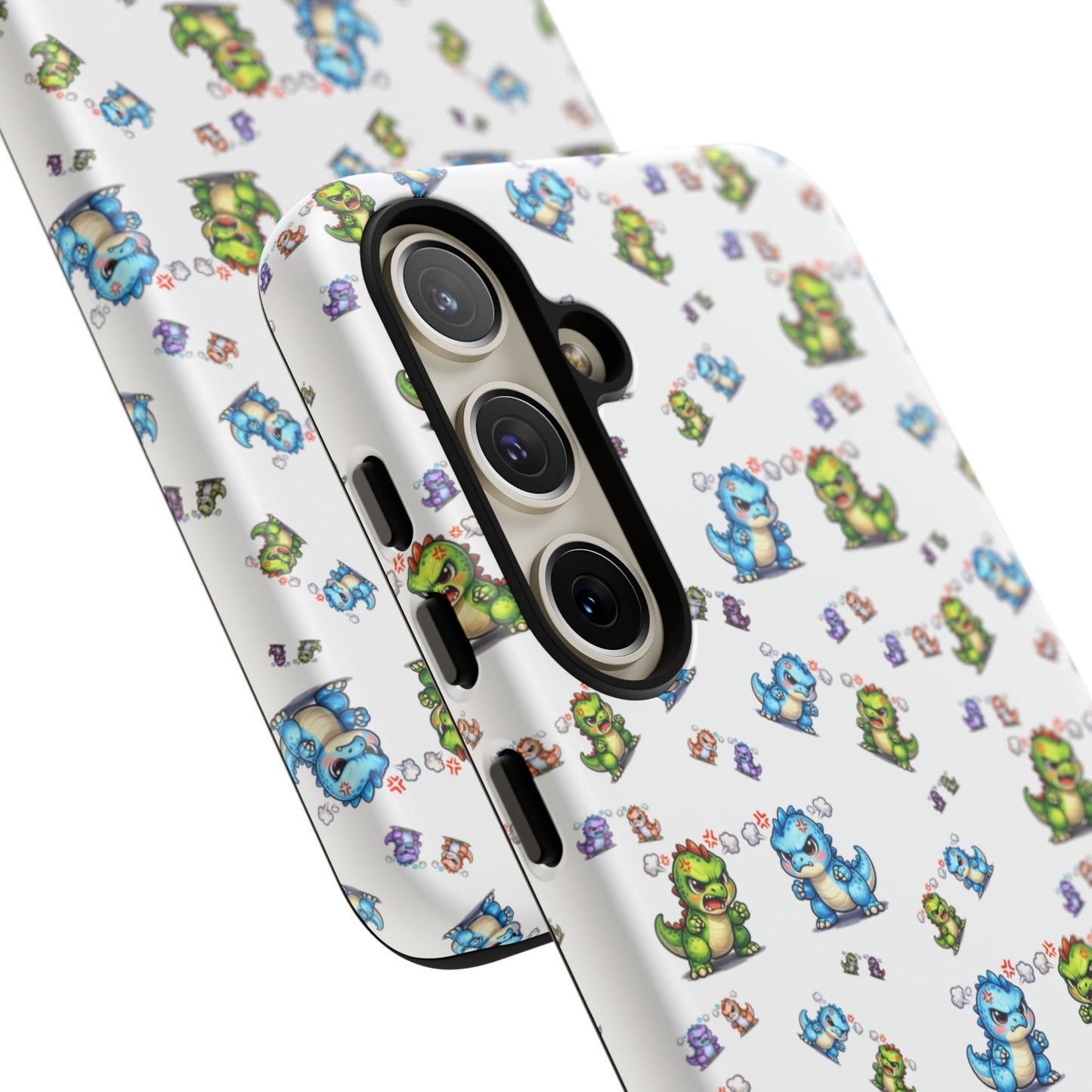 Cute Dino Pattern Phone Case — Playful Cartoon Dinosaur Tough Phone Cover