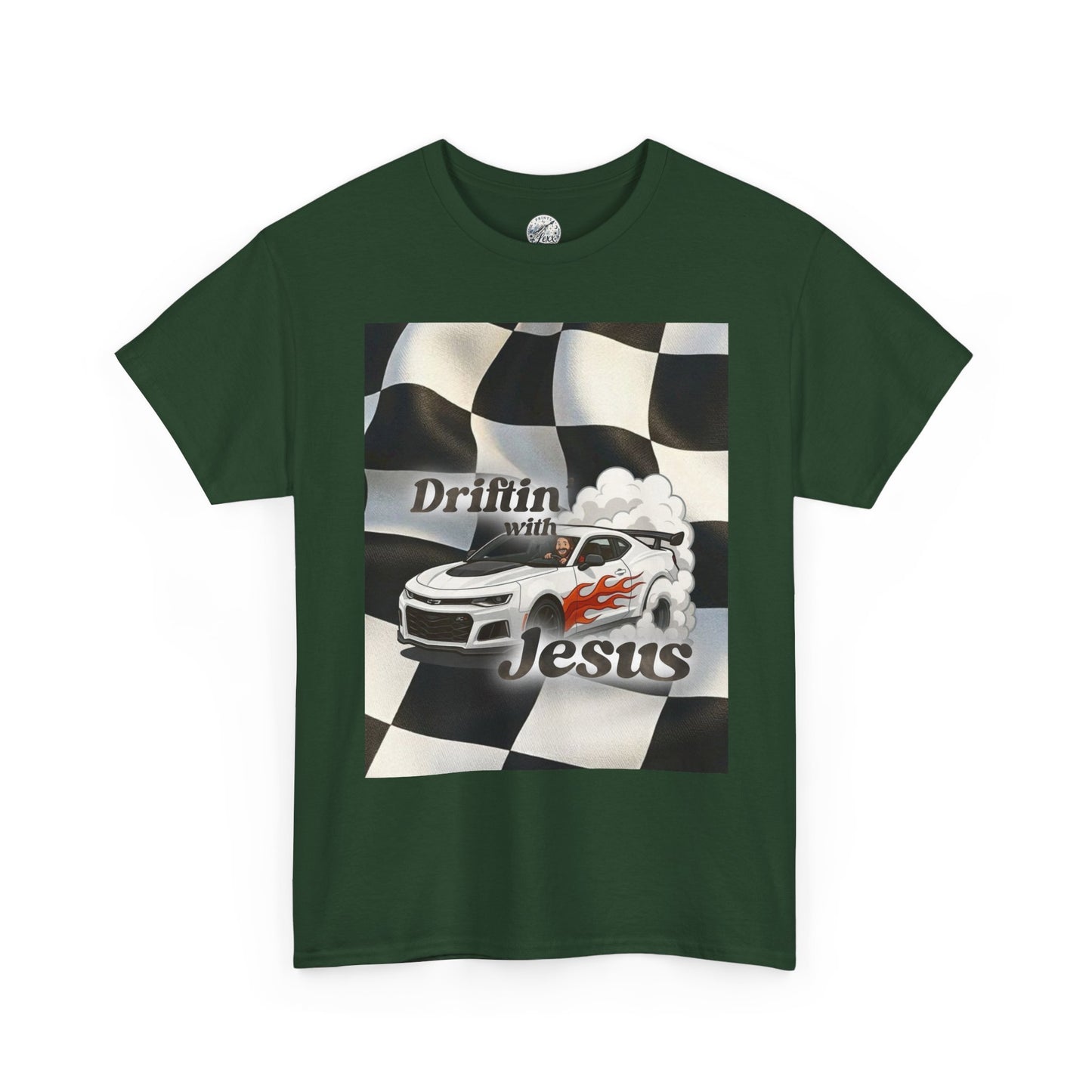 Driftin' with Jesus Tee — Christian Racing Graphic T-Shirt