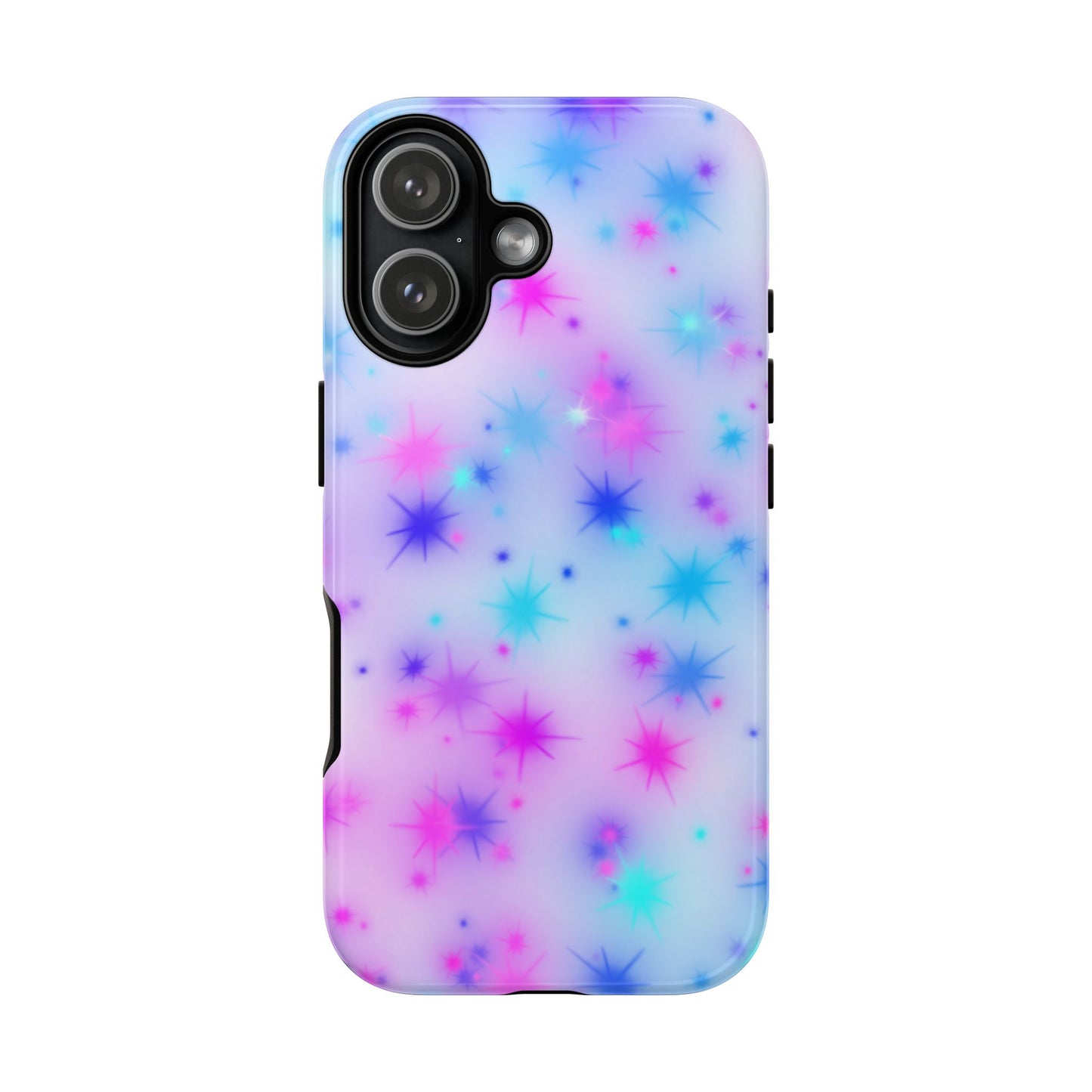 Galaxy Starburst Tough Phone Case — Pastel Pink & Blue Sparkle Protective Cover