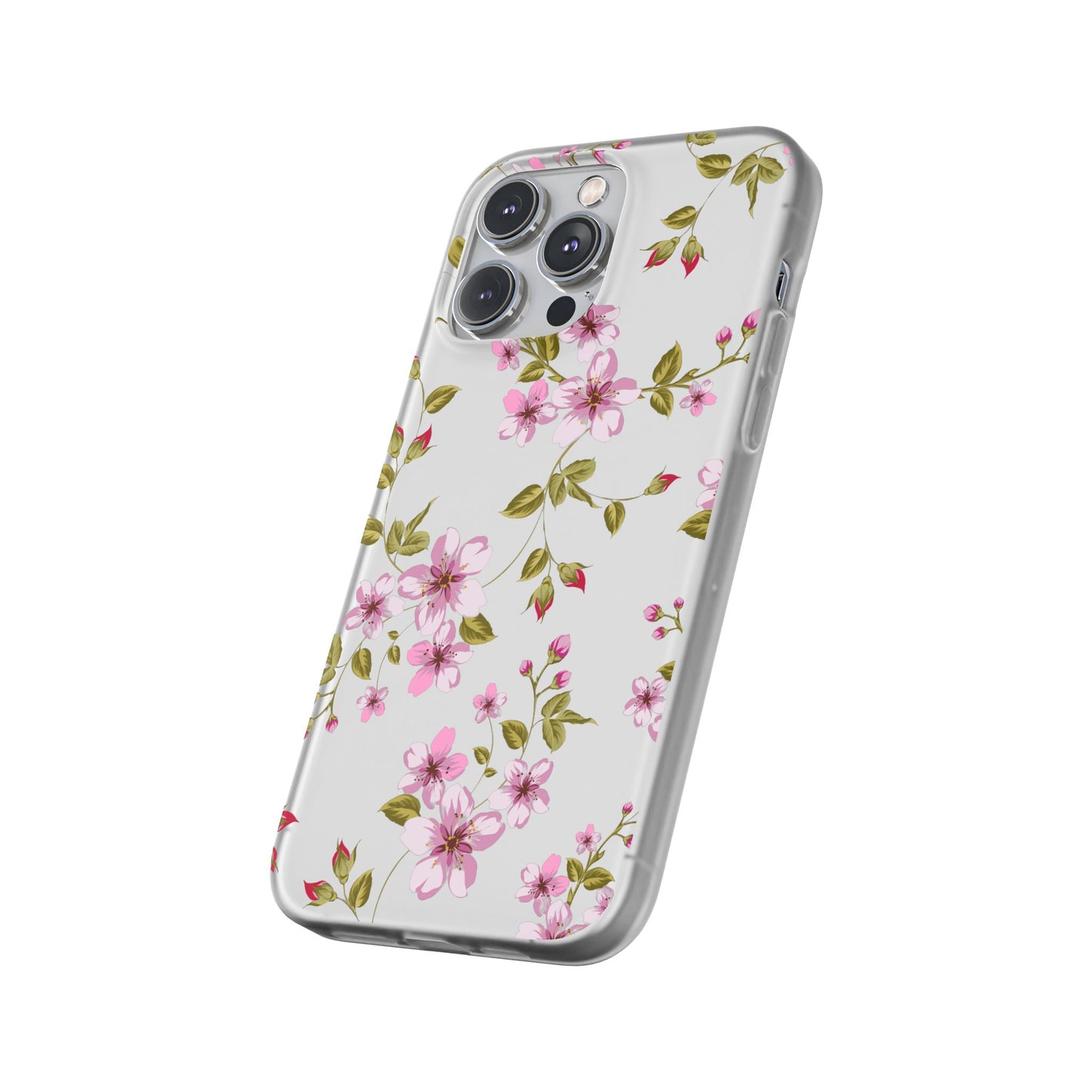 Floral Pink Blossom Flexi Case — Slim Protective Phone Case with Watercolor Cherry Blossom Design